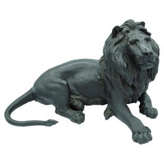 Japanese Bronze Figure of a Male Lion