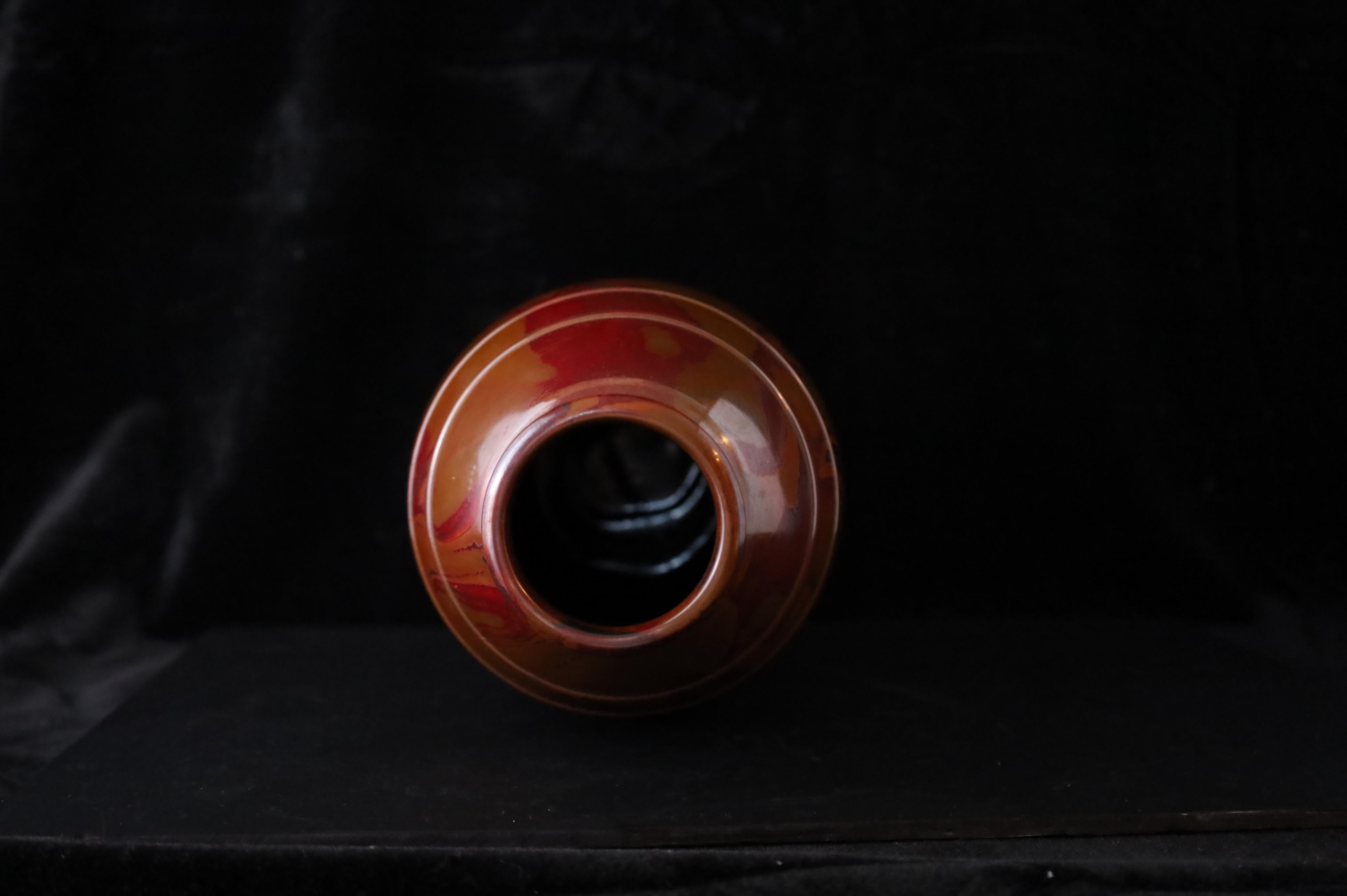 Japanese Bronze Flower Vase in Hon-yaki Patina by Masaharu  Signed For Sale 7