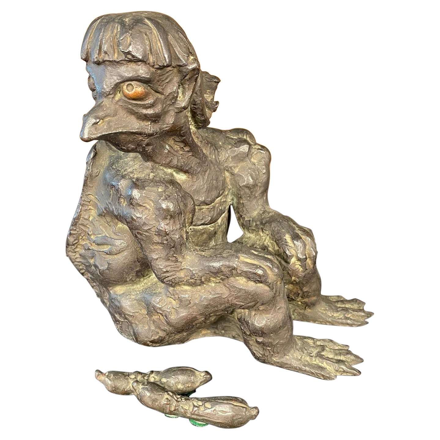 Kappa en bronze d'art populaire japonais, vers 1930
