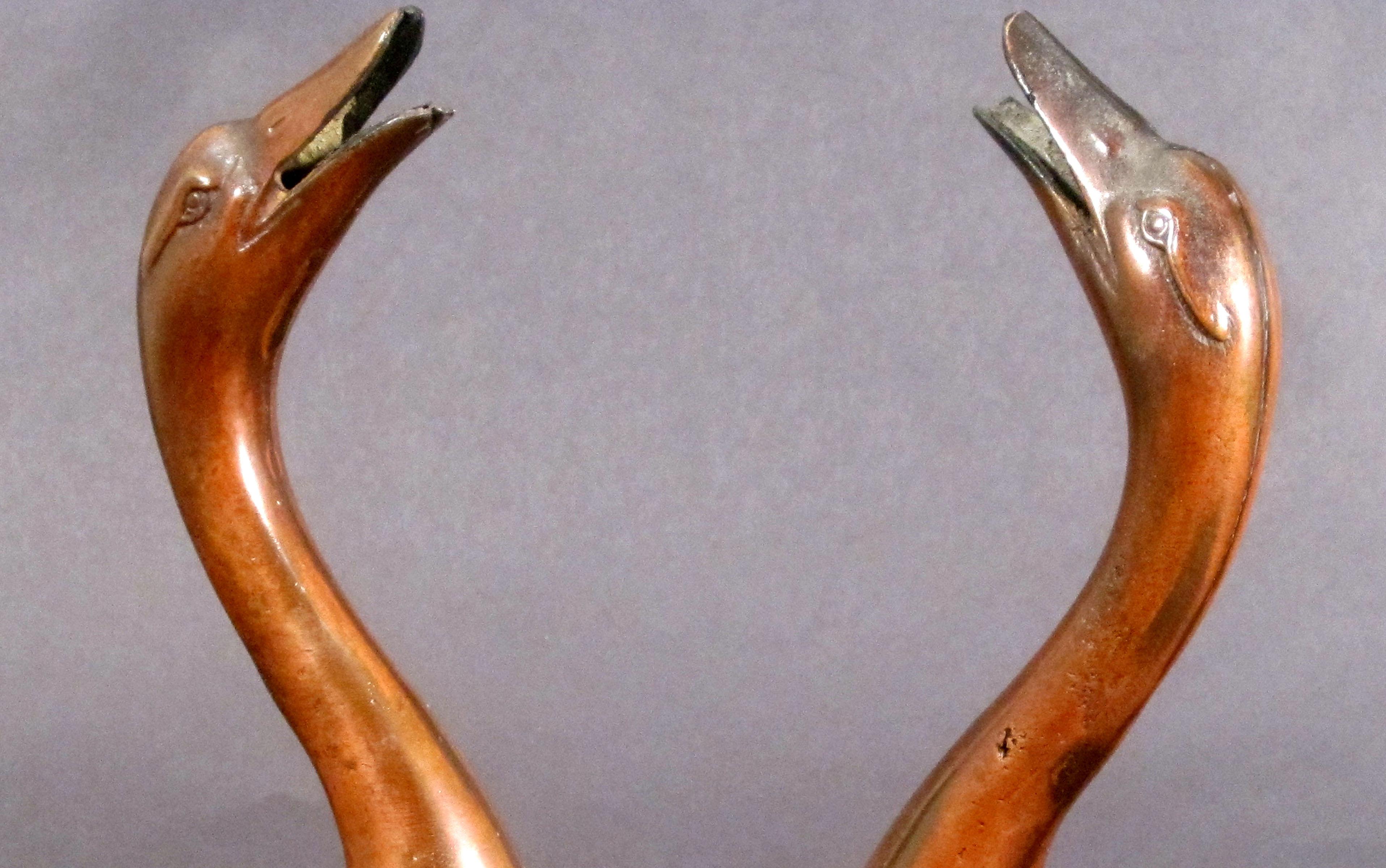 Japonisme Japanese Bronze Pair of Geese Koros For Sale