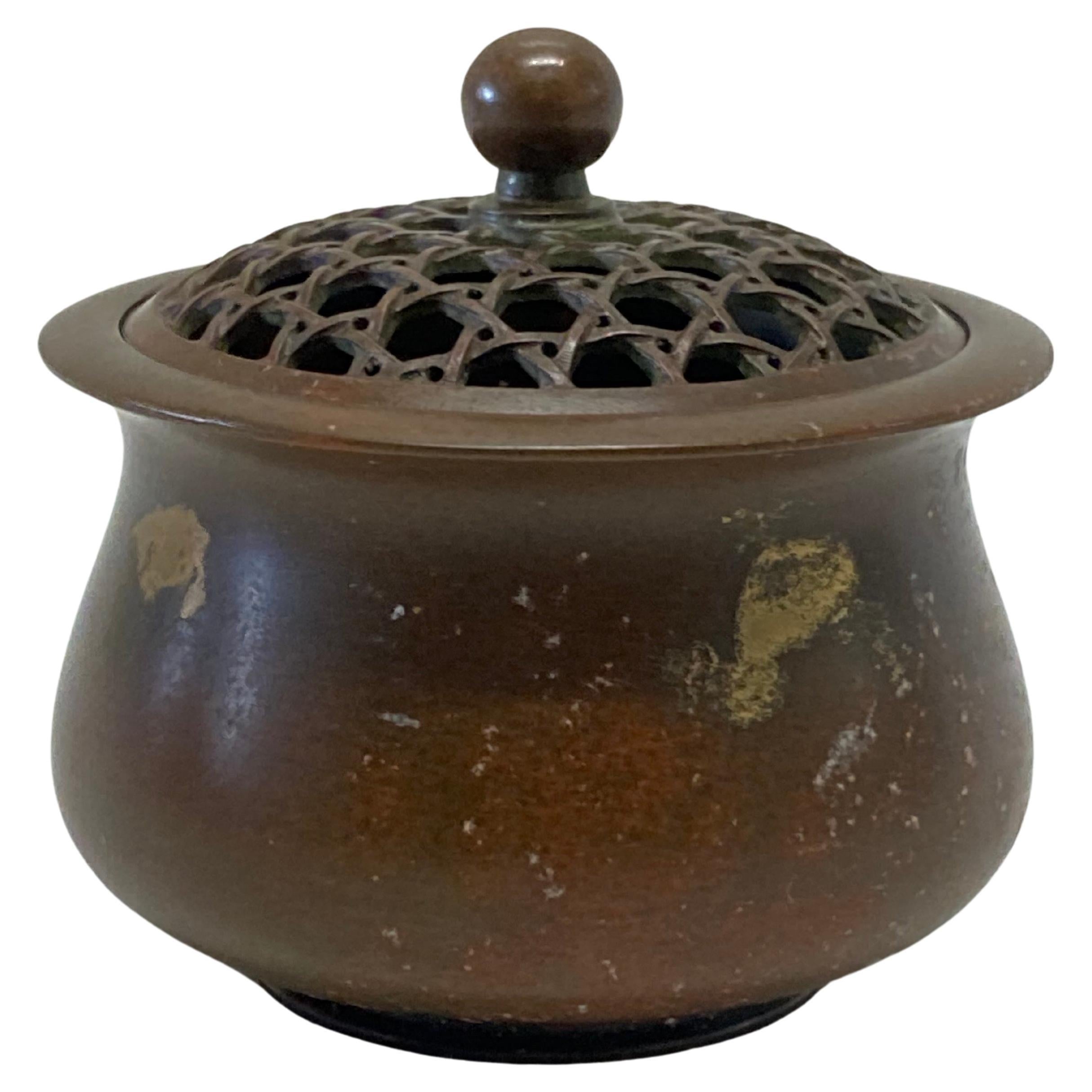 Japanese Bronze Gold Splash Censer, Circa 1900 Meiji Period