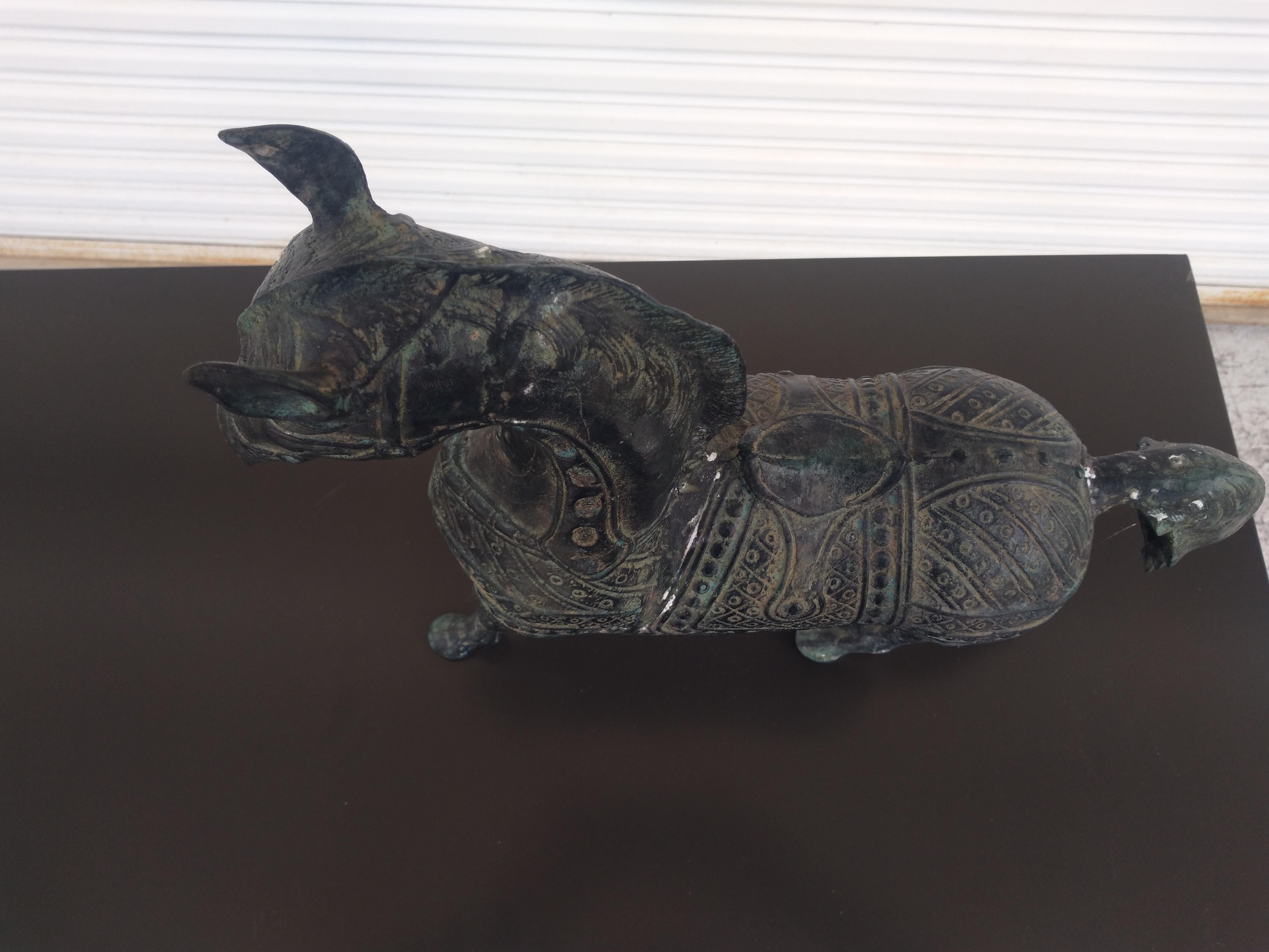 Escultura japonesa de bronce Caballo Patinado en venta