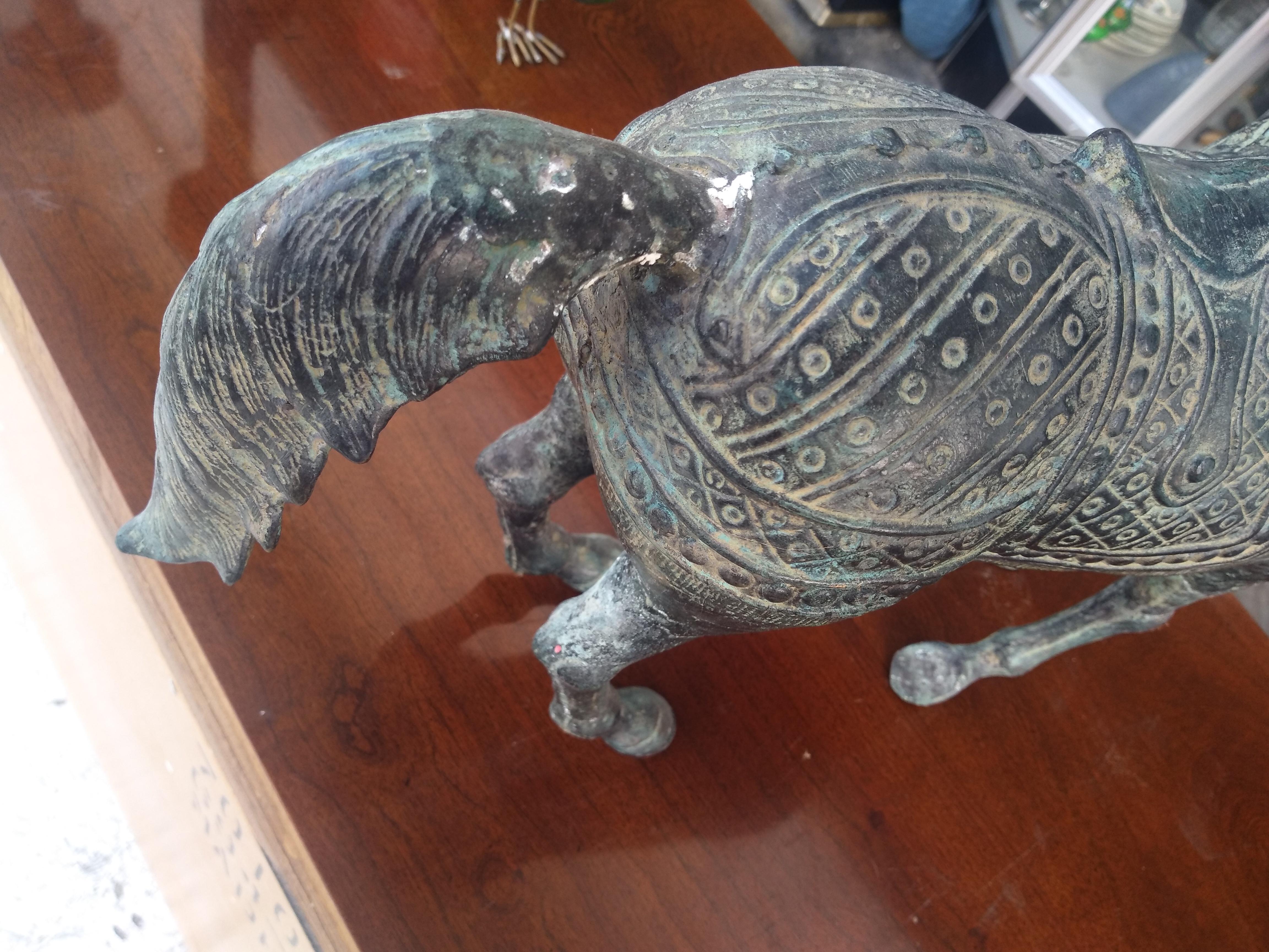 Japanische Bronze-Pferdeskulptur im Zustand „Gut“ im Angebot in Pasadena, TX