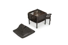 Japanese bronze house on stilts incense burner