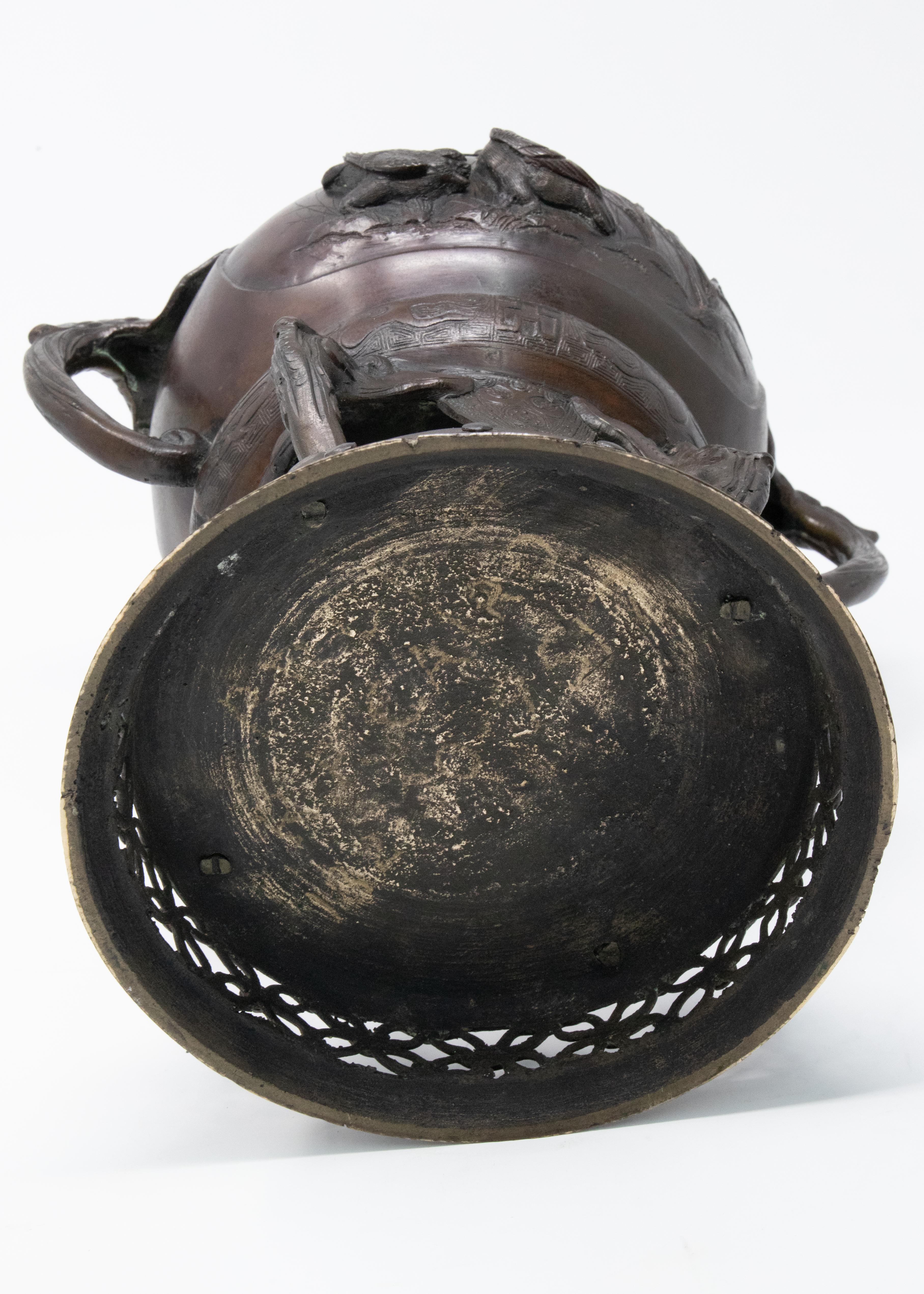 Japanese Bronze Incense Burner 8