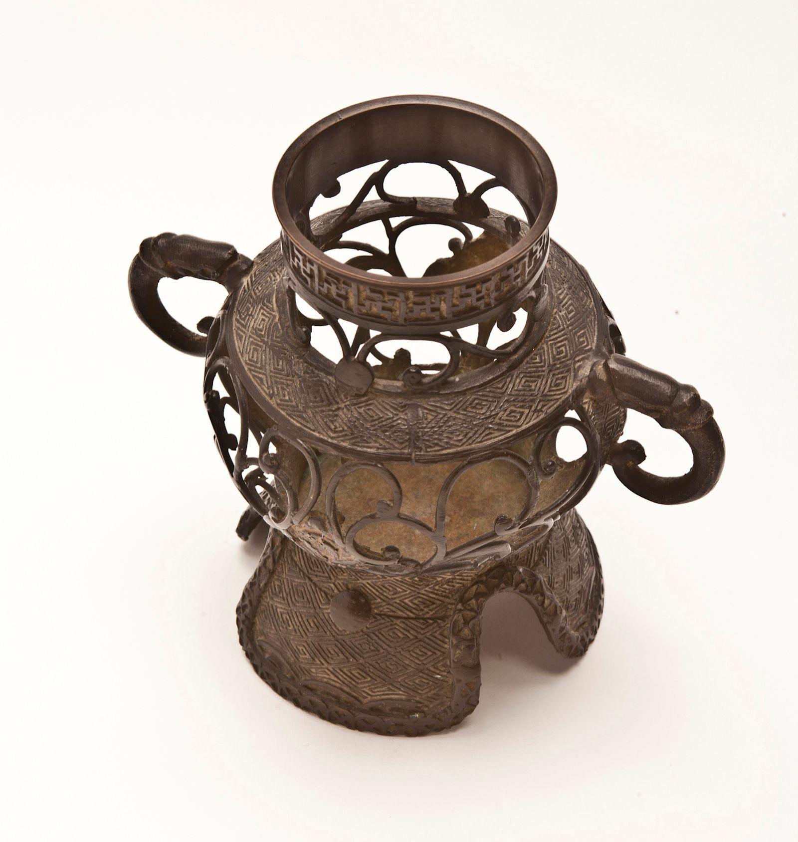 Forged Japanese Bronze Incense Burner