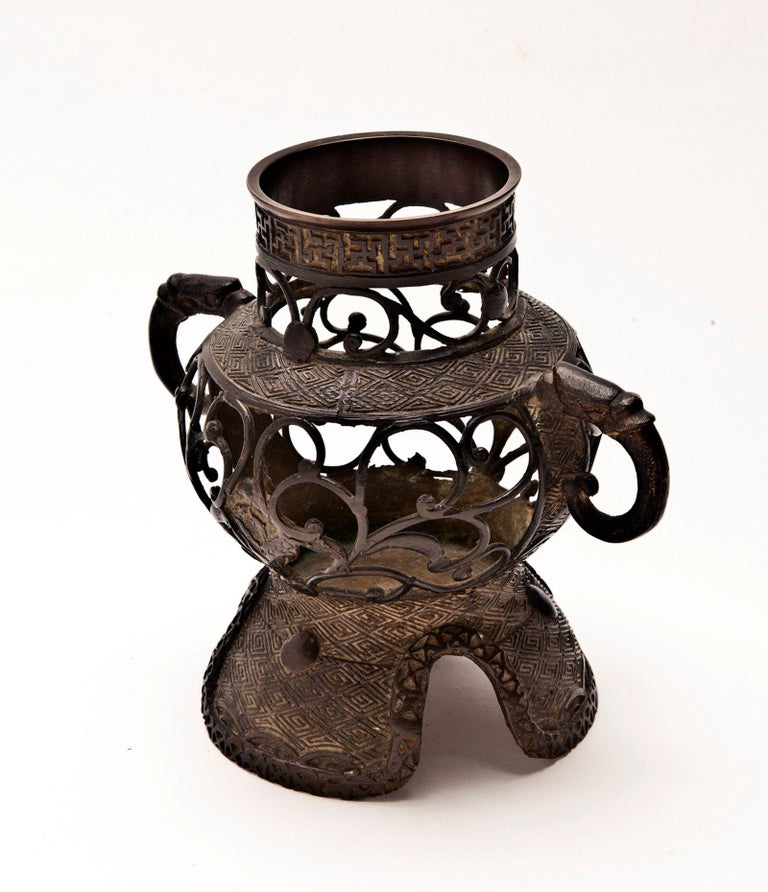 Japanese Bronze Incense Burner For Sale at 1stDibs