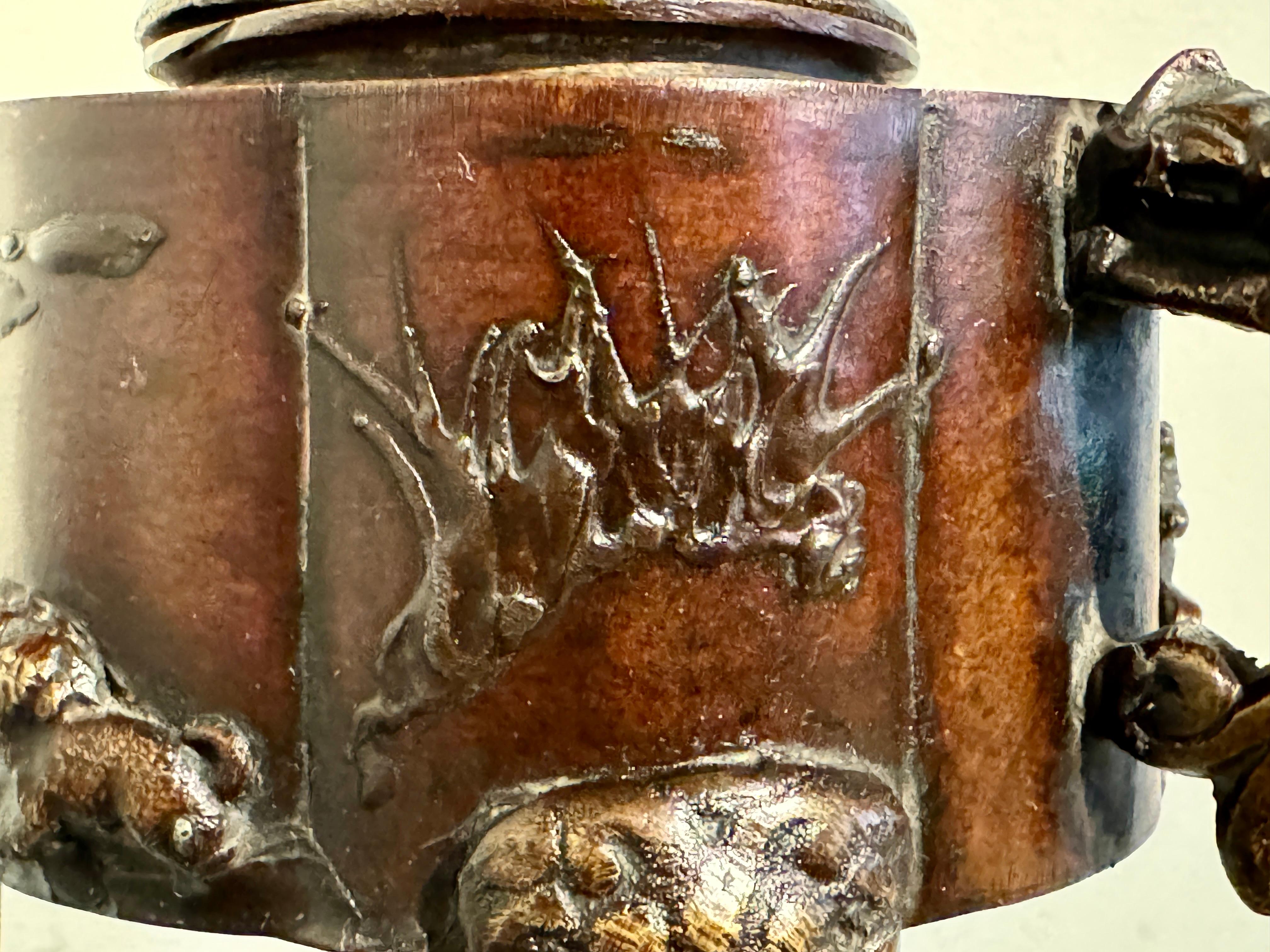 Japanese Bronze Incense Burner, Koro, Meiji Period, circa 1900, Japan 11