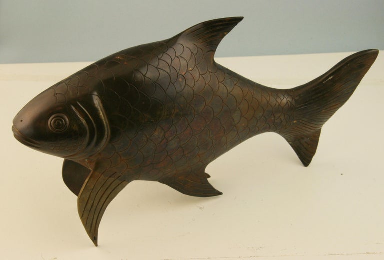 Japanese Garden Bronze Oversized Koi Trophy Fish Fortune and Prosperity