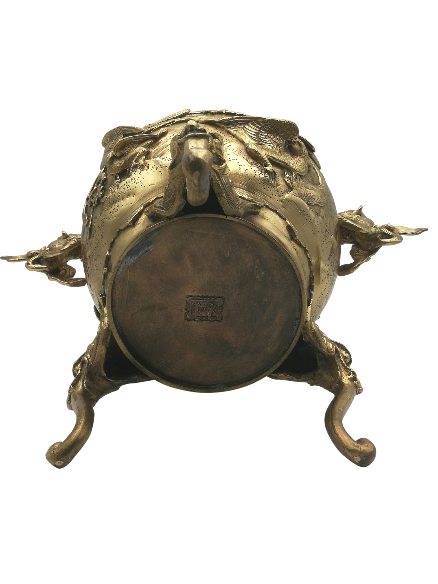 Japanese bronze Koro For Sale 14