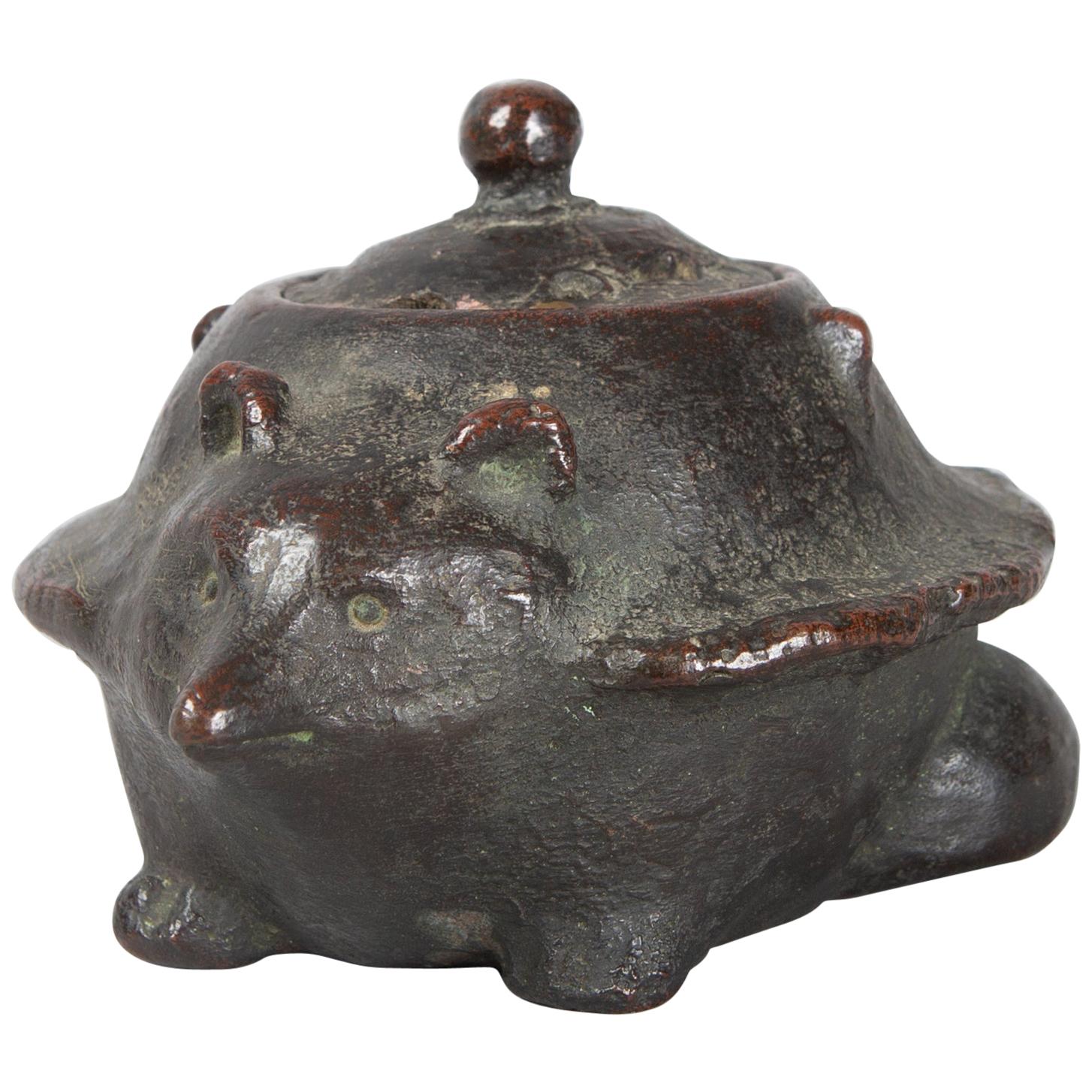 Japanese Bronze Koro 'Incense Burner' in the Form of a Badger