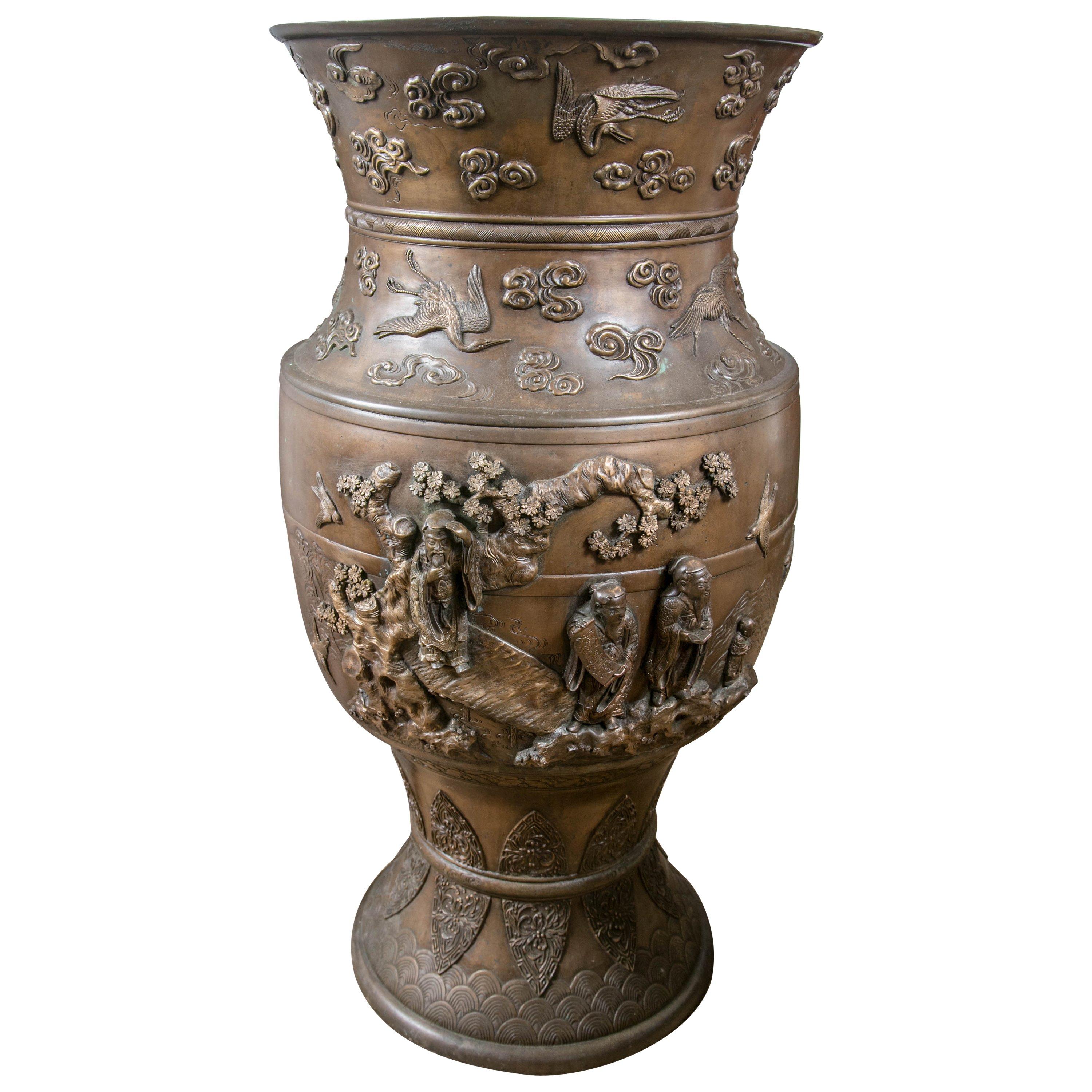 Japanese Bronze Large Vase