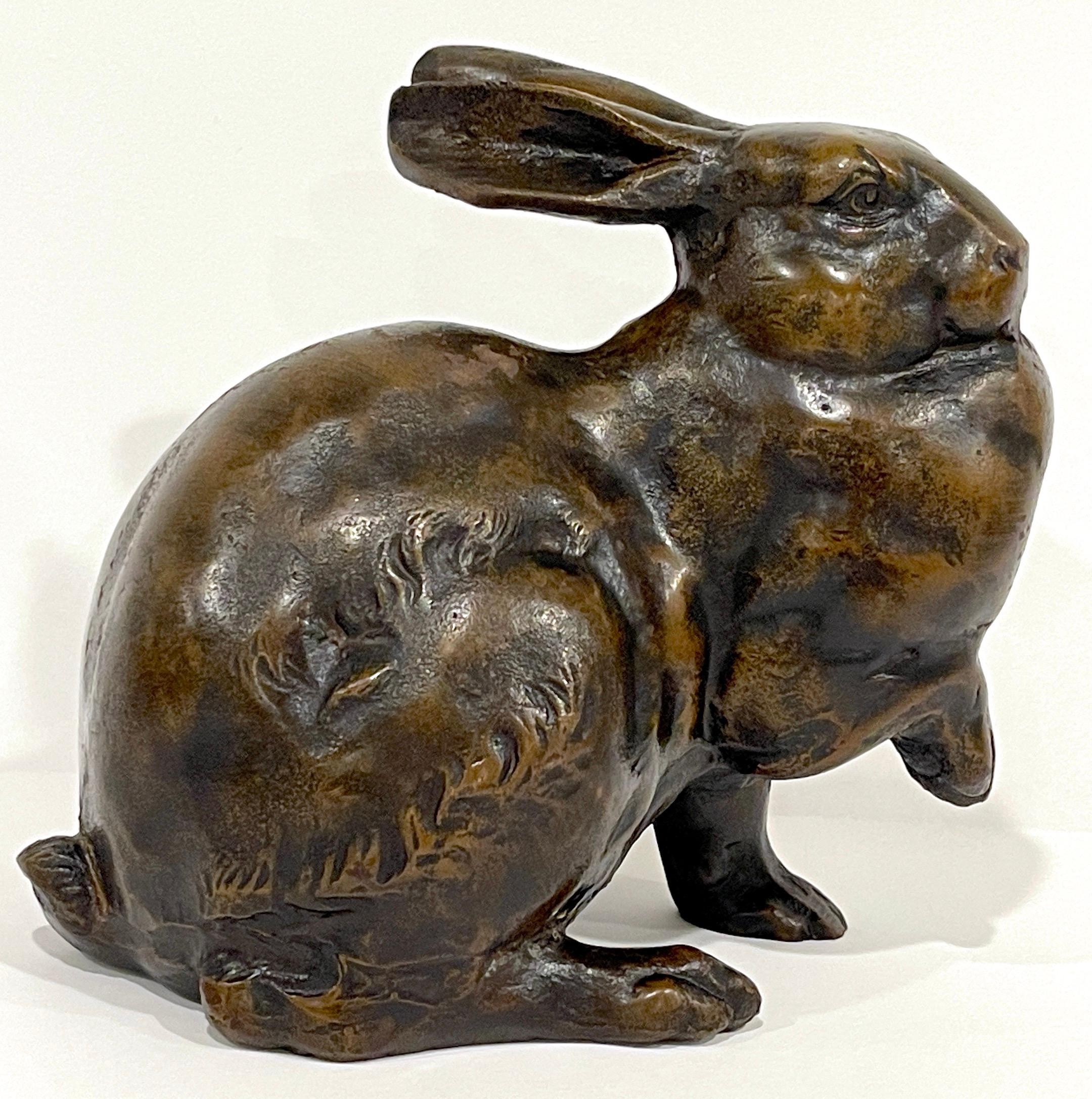 bronze rabbit sculpture