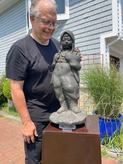 Japanese Bronze Midcentury Sculpture "Sweet Child” Zenmoto