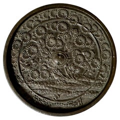 Antique Japanese bronze mirror
