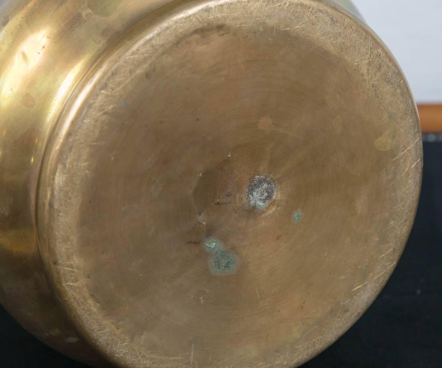 Japanischer japanischer Übertopf aus Bronze und gemischtem Metall 1