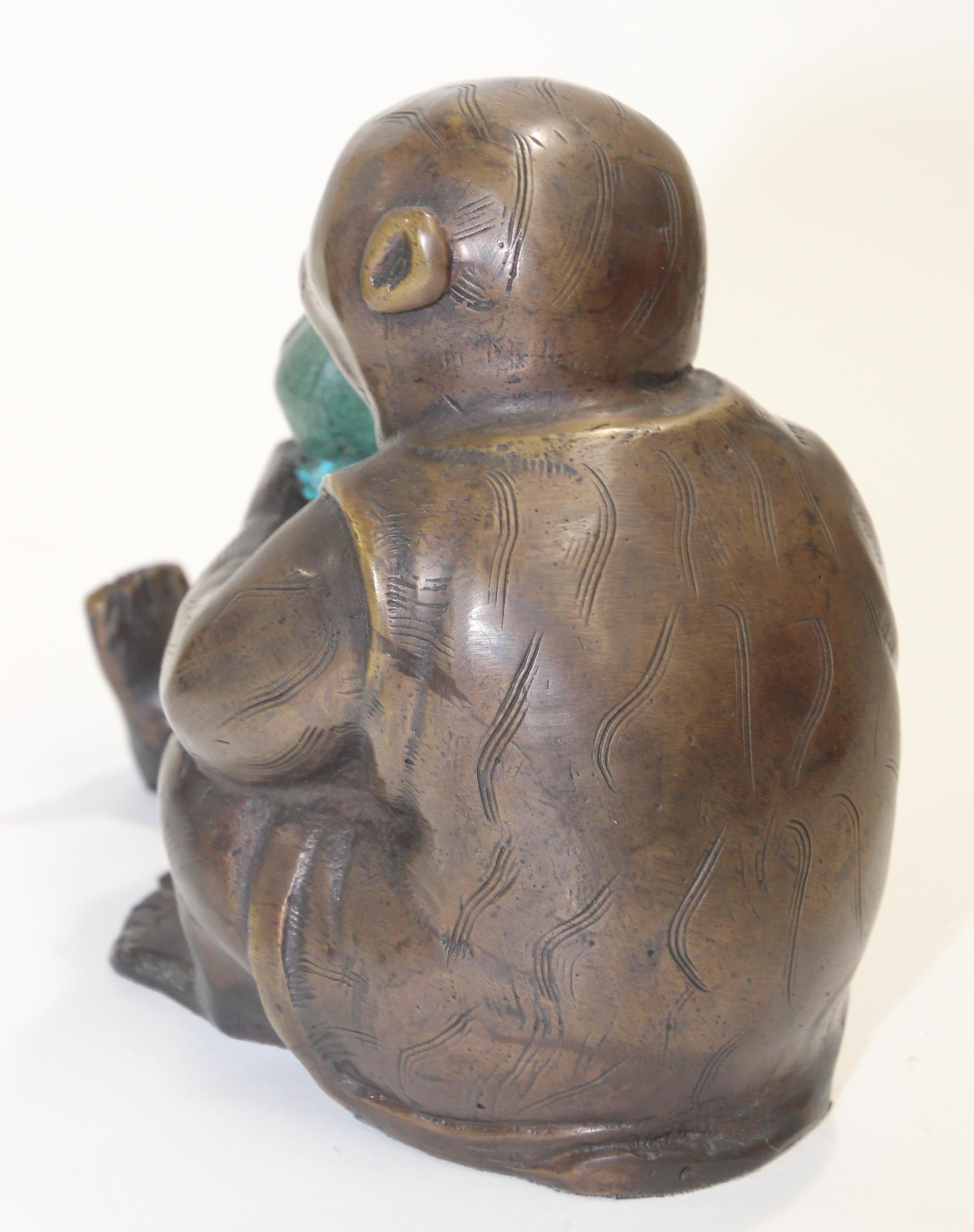 Japanese Bronze Monkey Okimono Meiji Style Figures 5