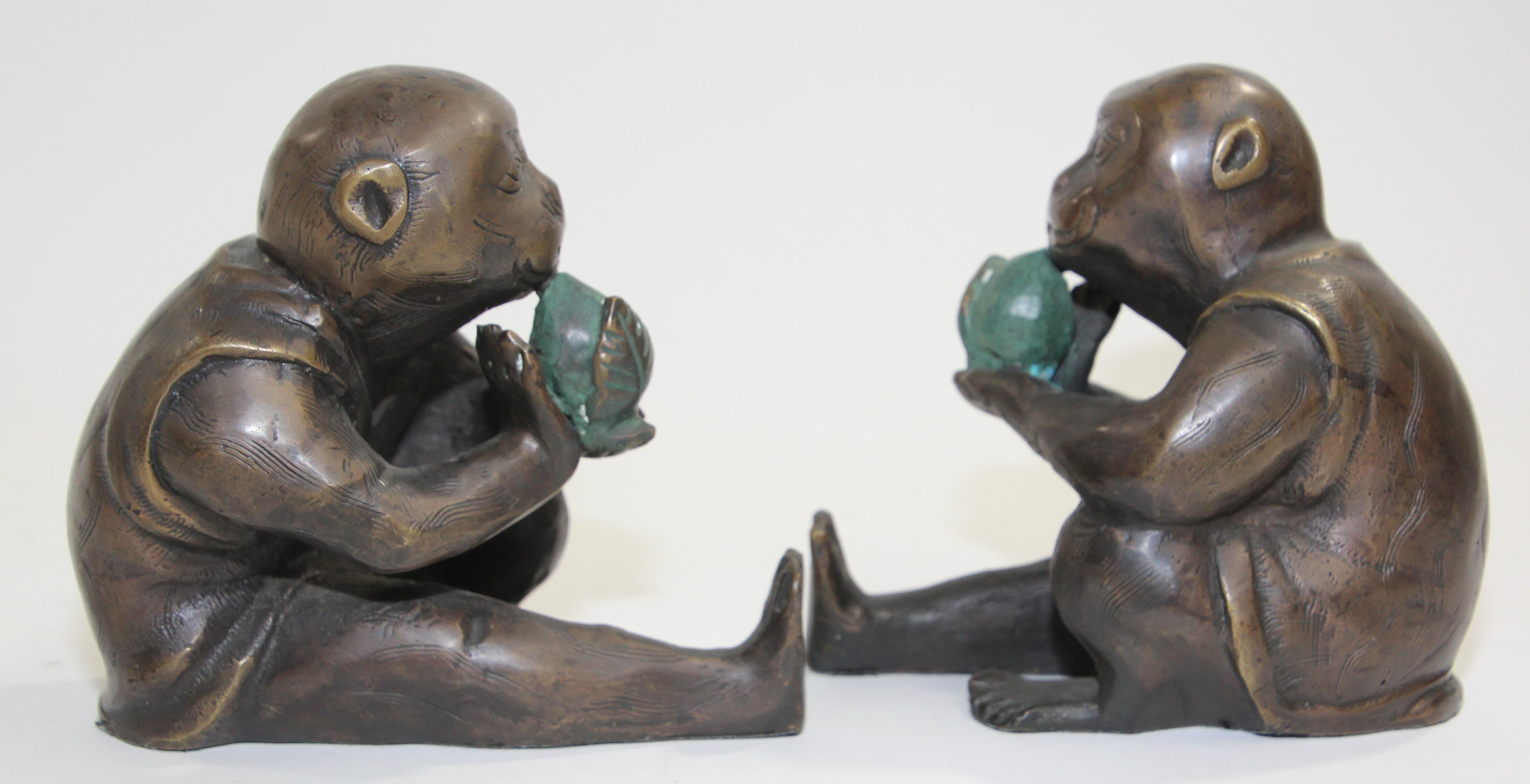 Japanese Bronze Monkey Okimono Meiji Style Figures 7