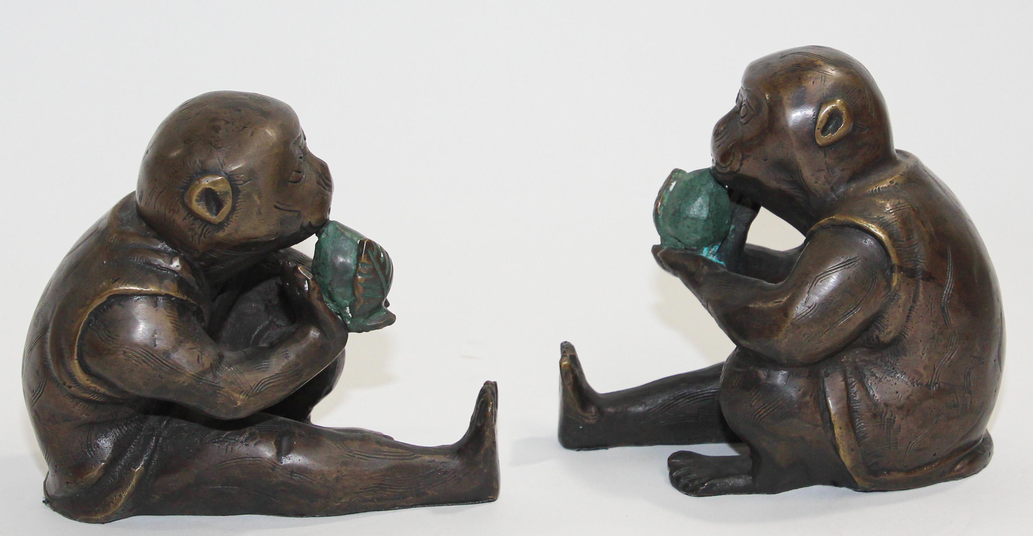 Japanese Bronze Monkey Okimono Meiji Style Figures 12