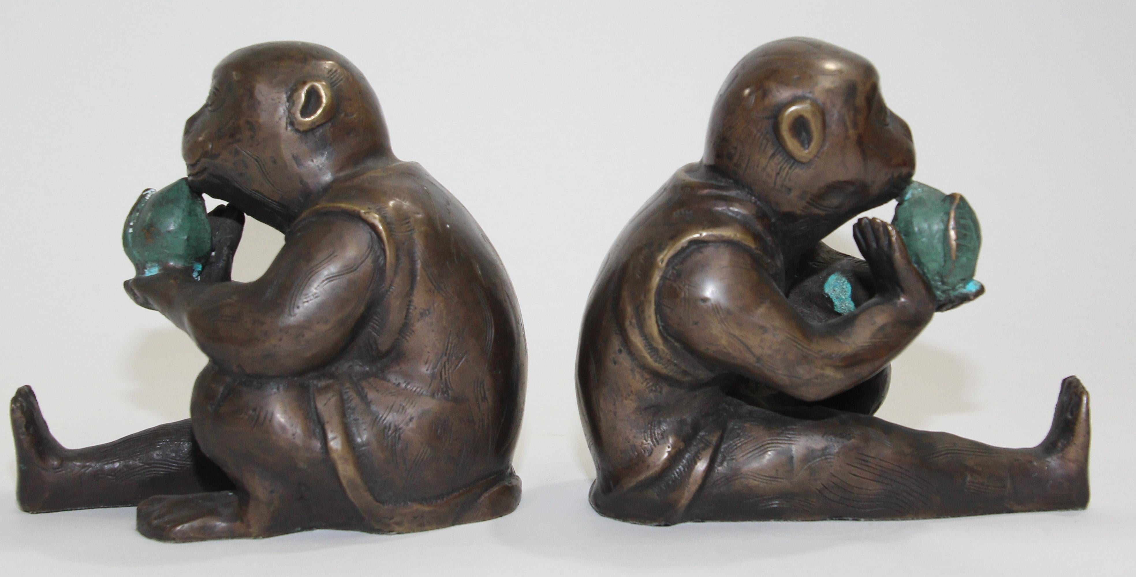 Japanese Bronze Monkey Okimono Meiji Style Figures In Good Condition In North Hollywood, CA