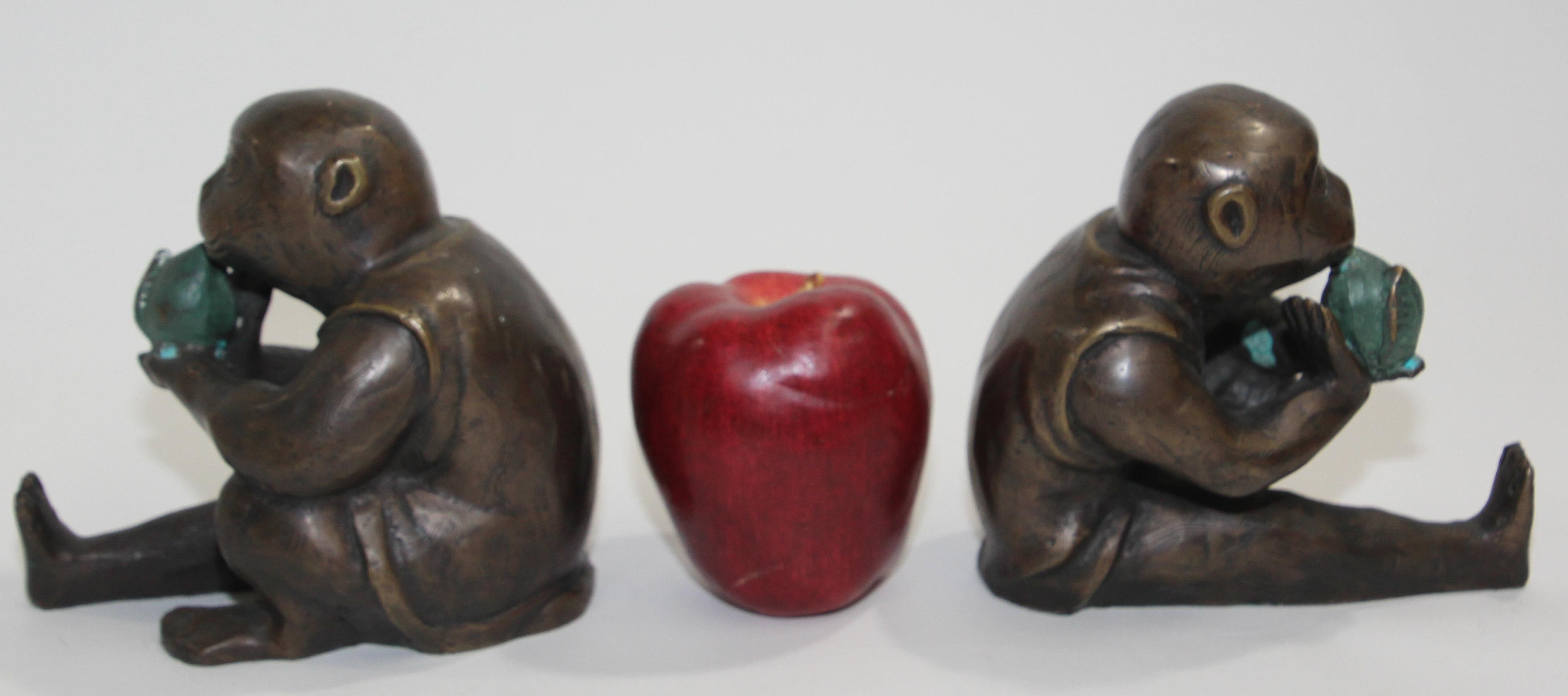 20th Century Japanese Bronze Monkey Okimono Meiji Style Figures