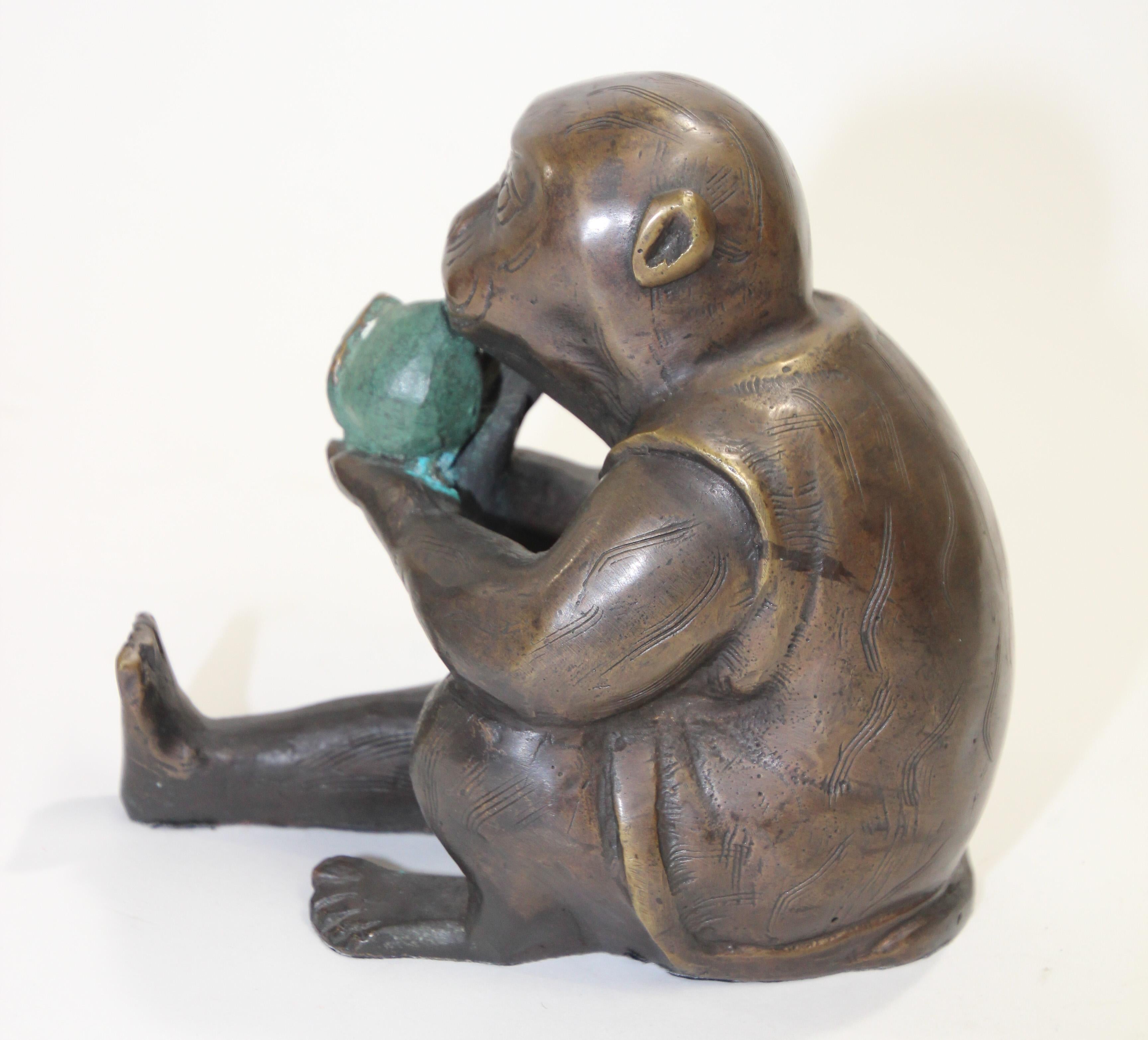 Japanese Bronze Monkey Okimono Meiji Style Figures 4
