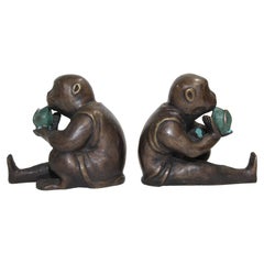 Japanese Bronze Monkey Okimono Meiji Style Figures