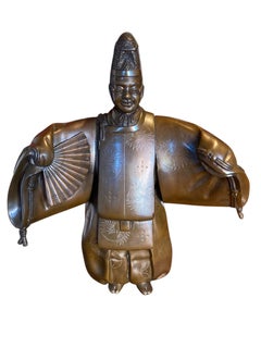 Japanese Bronze Noh actor, Meiji Period (1868-1912), Signed 'Matsumori'