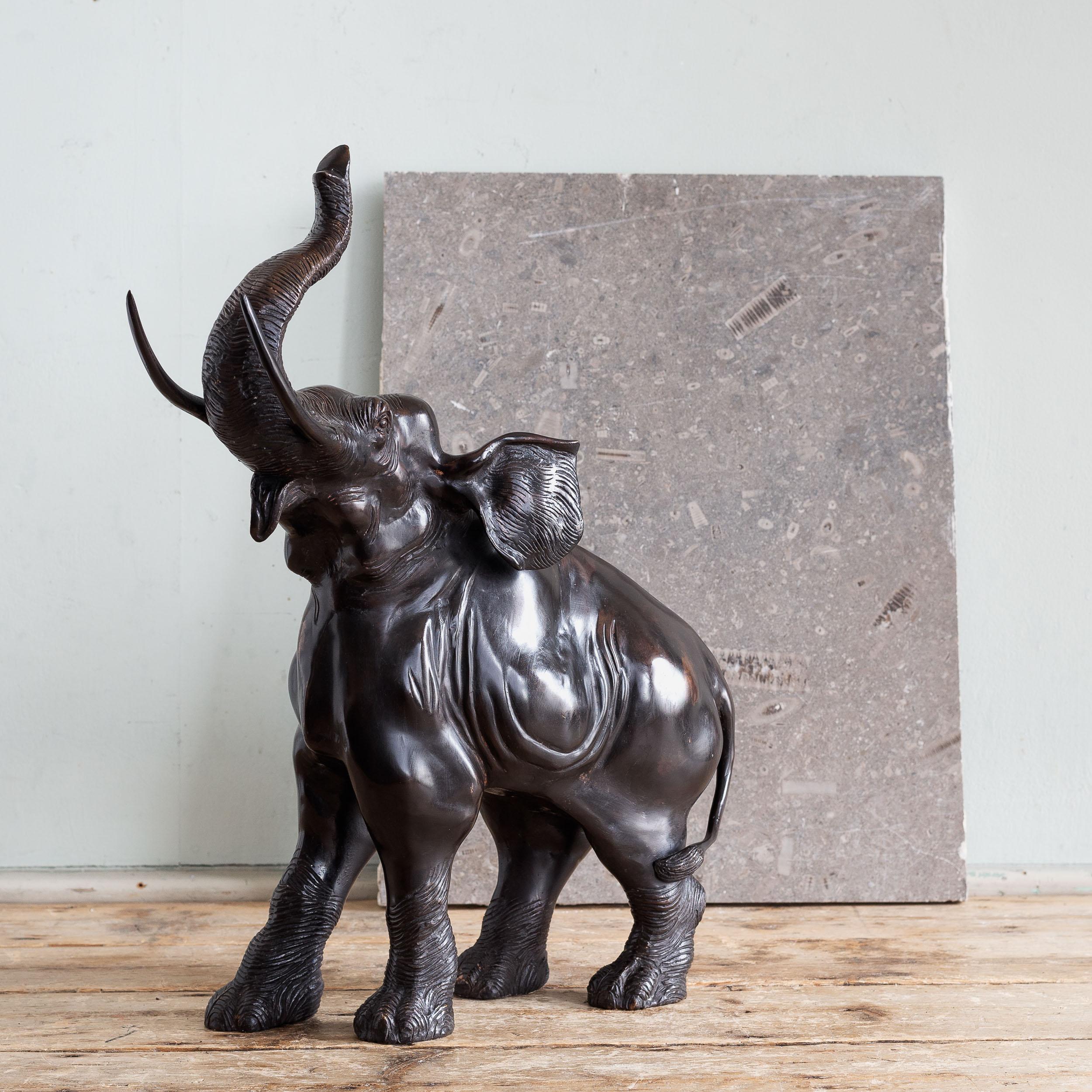 japanese bronze elephant