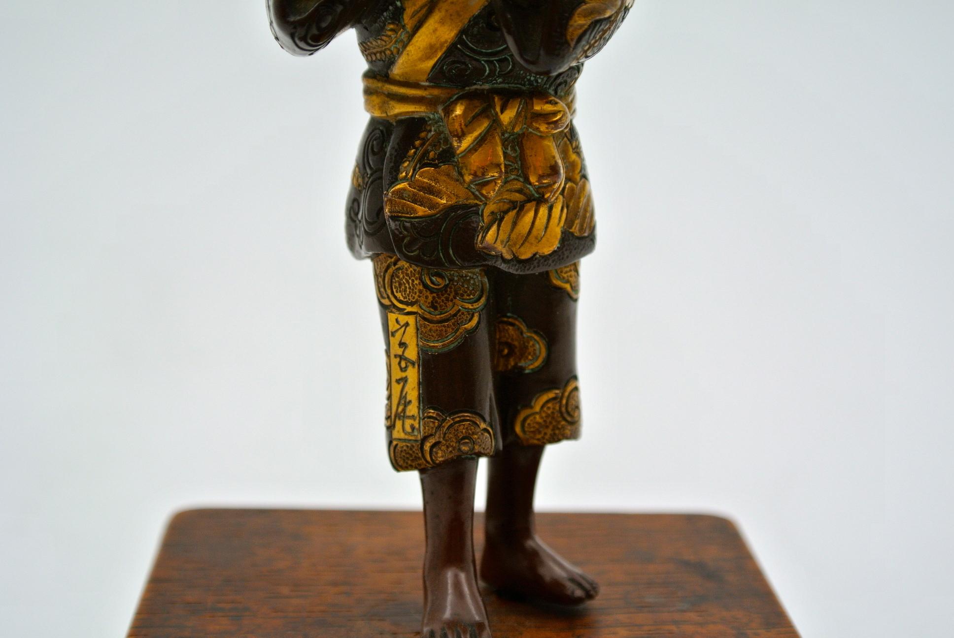 Japanese Bronze of Miyao in Patinated and Gilded Bronze For Sale 6