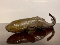 Japanese Bronze Okimono of a Carp, Taisho Period, Early 20th Century, Japan