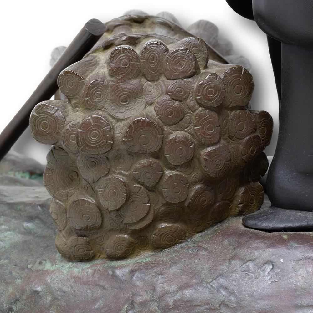 Sculpture japonaise d'Okimono en bronze par Yamamoto Kozan en vente 7