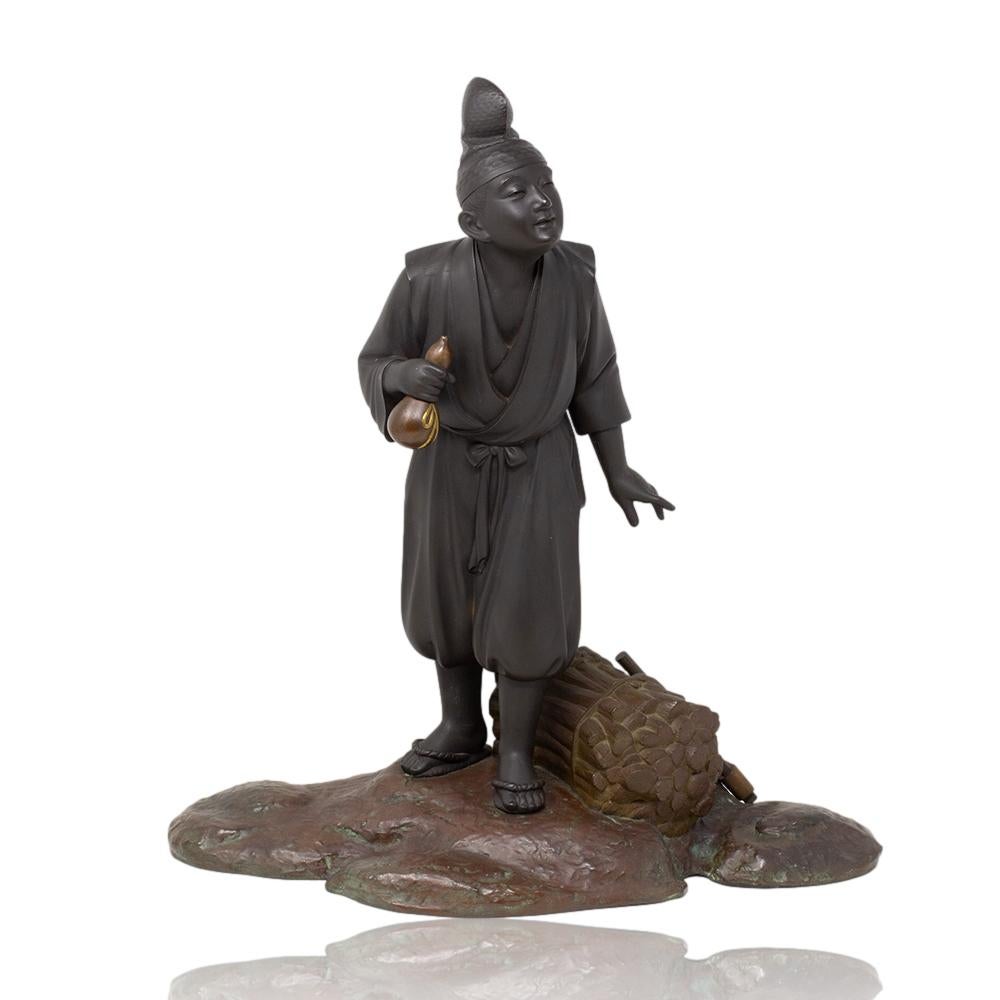 Meiji Sculpture japonaise d'Okimono en bronze par Yamamoto Kozan en vente