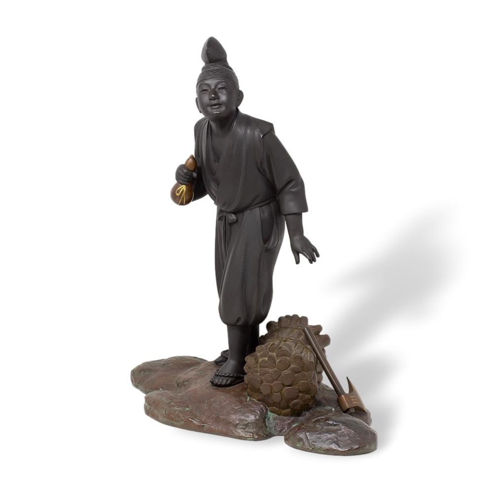 Japonais Sculpture japonaise d'Okimono en bronze par Yamamoto Kozan en vente