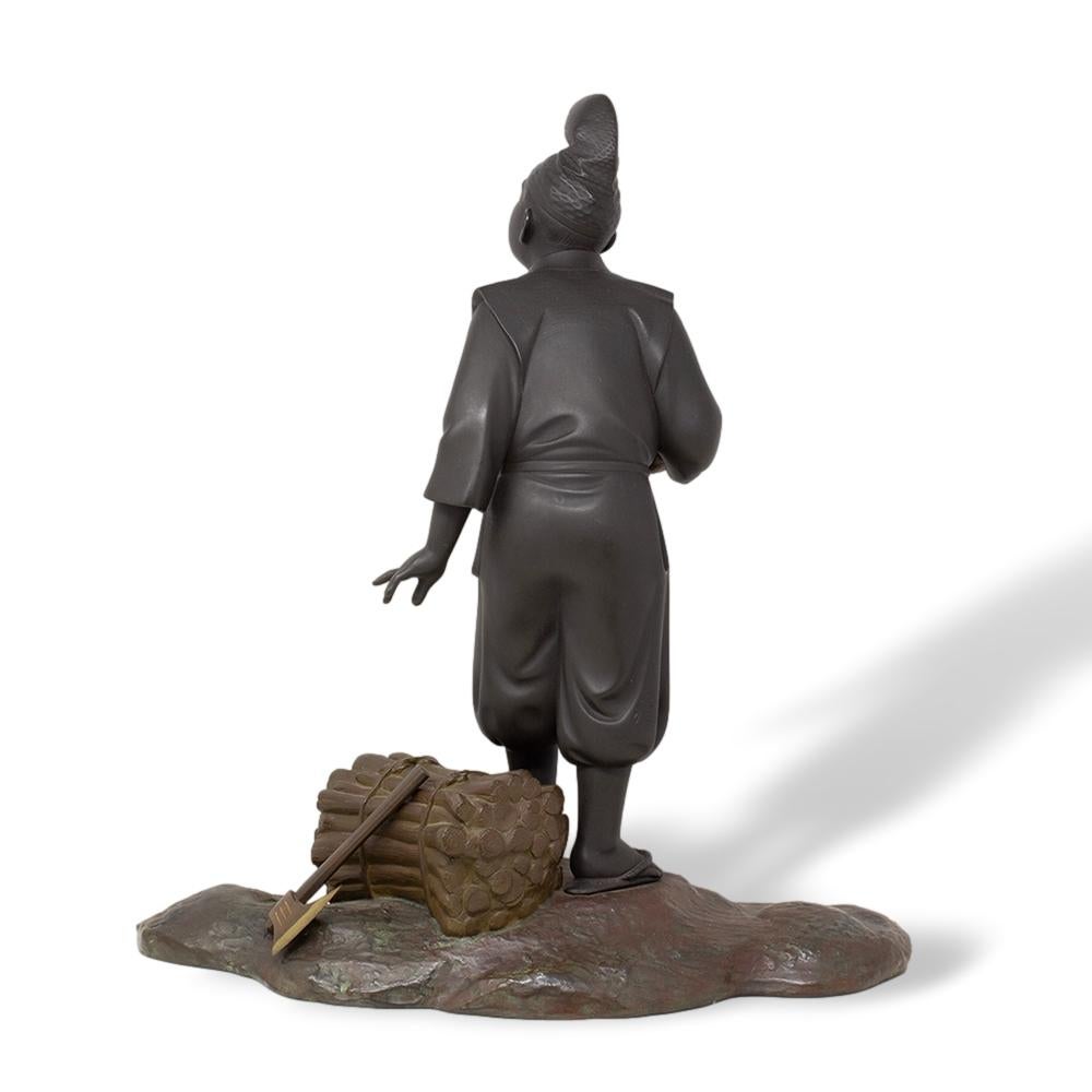 20ième siècle Sculpture japonaise d'Okimono en bronze par Yamamoto Kozan en vente