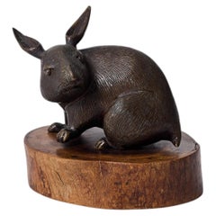 Japanese Bronze Rabbit Sculpture, Meiji Period, Late 19th Century