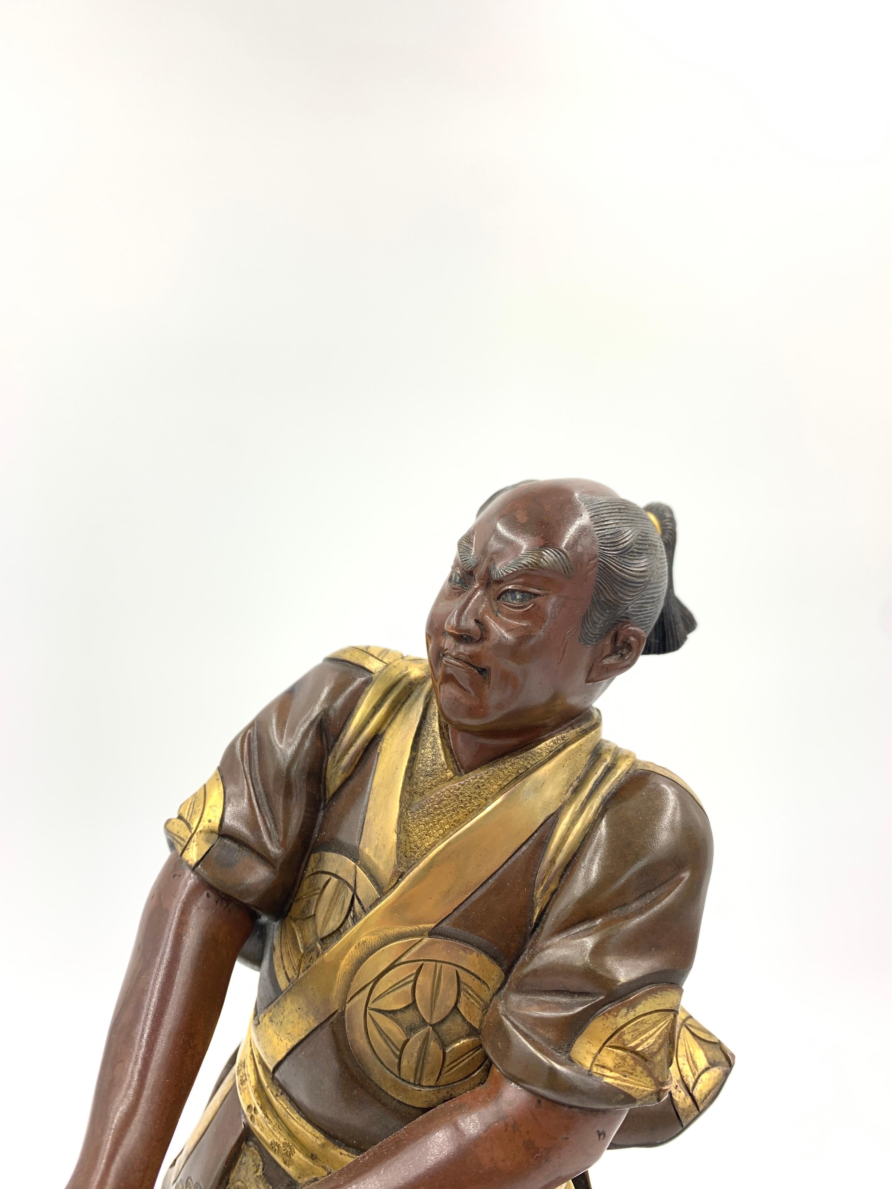 Japanese Bronze Samurai Figure, Meiji Period  In Good Condition In London, GB