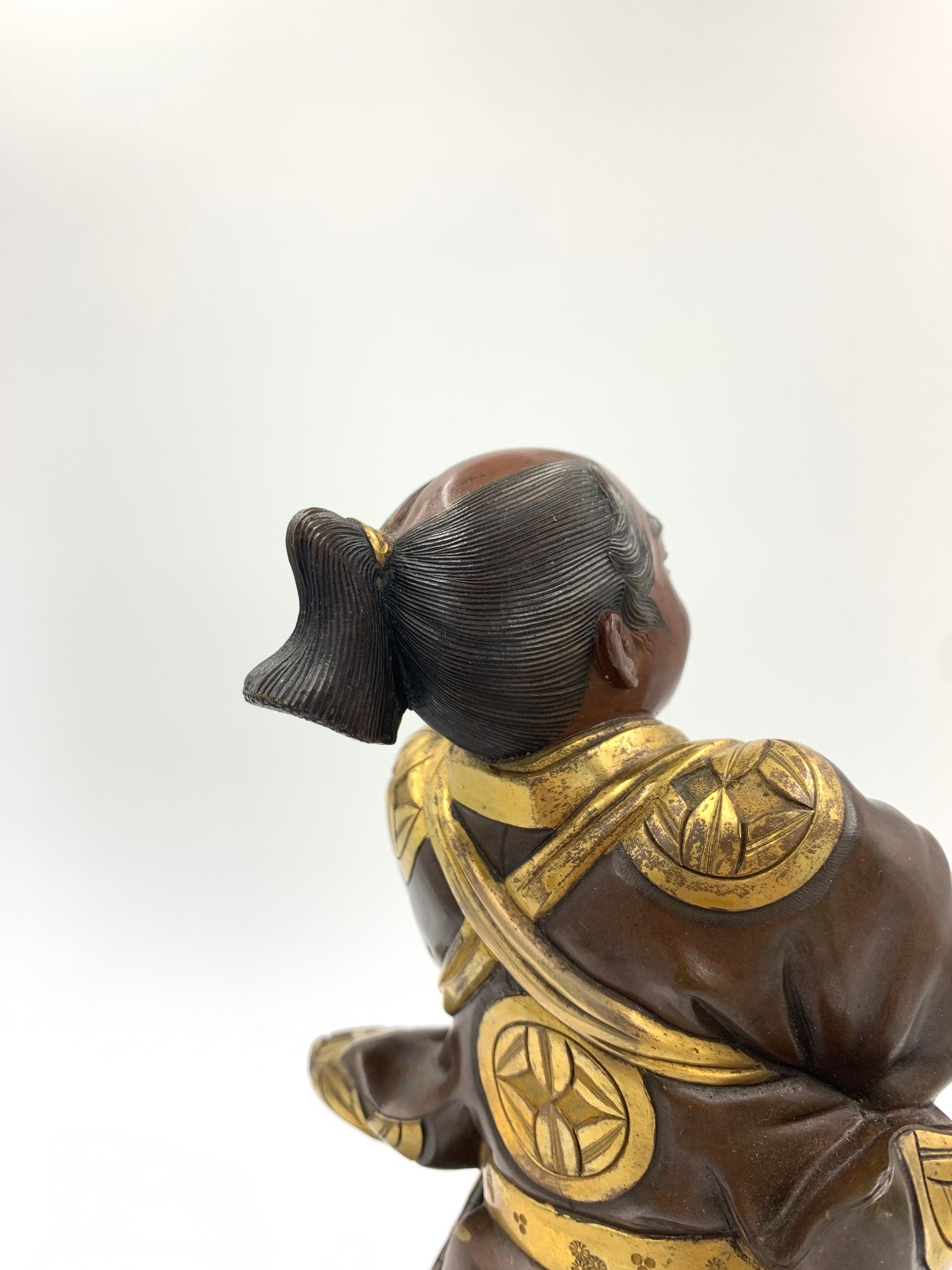 Japanese Bronze Samurai Figure, Meiji Period  2