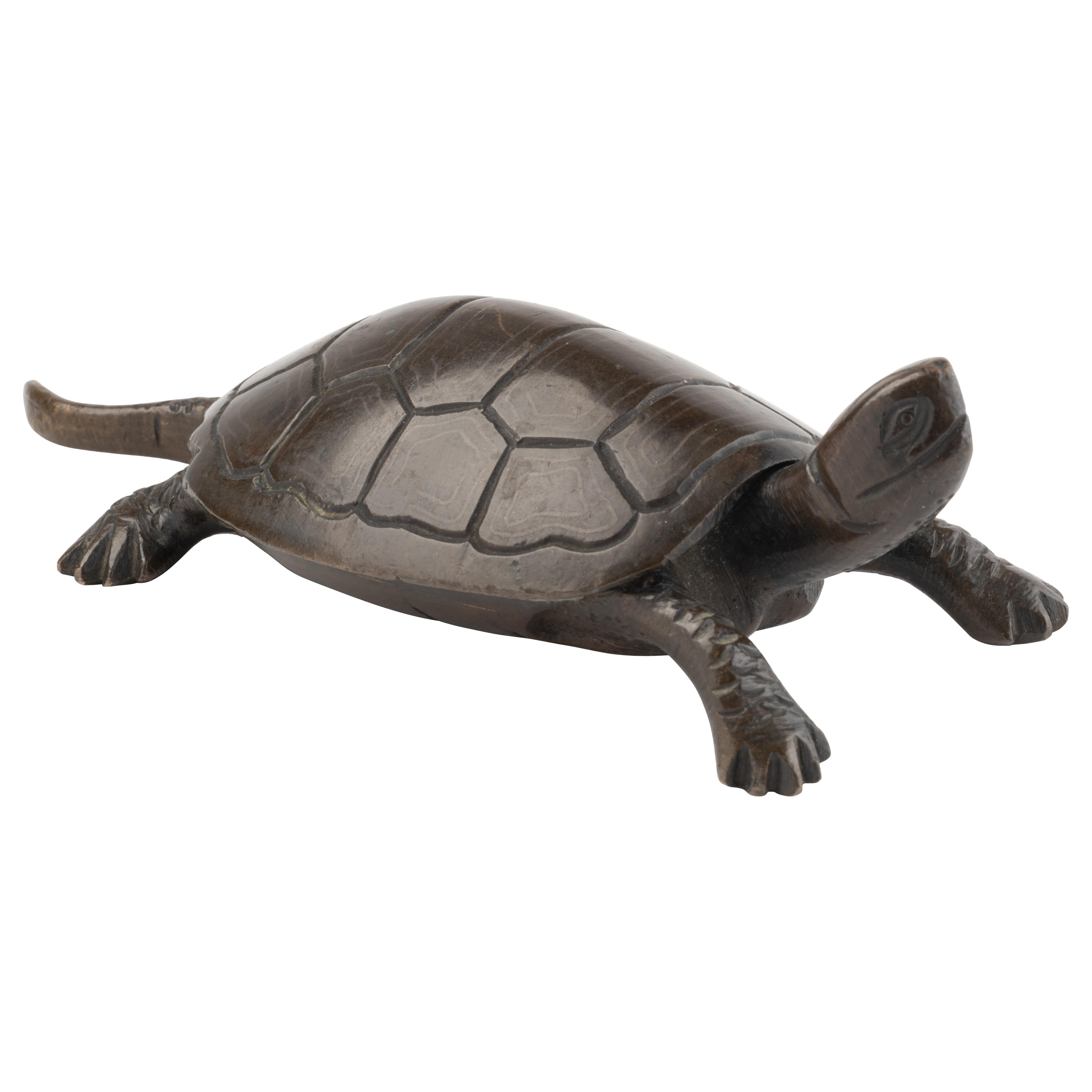 Japanese Bronze sculpture of a turtle