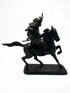 Japanese Bronze Sculpture of Kusunoki Masashige on Horseback