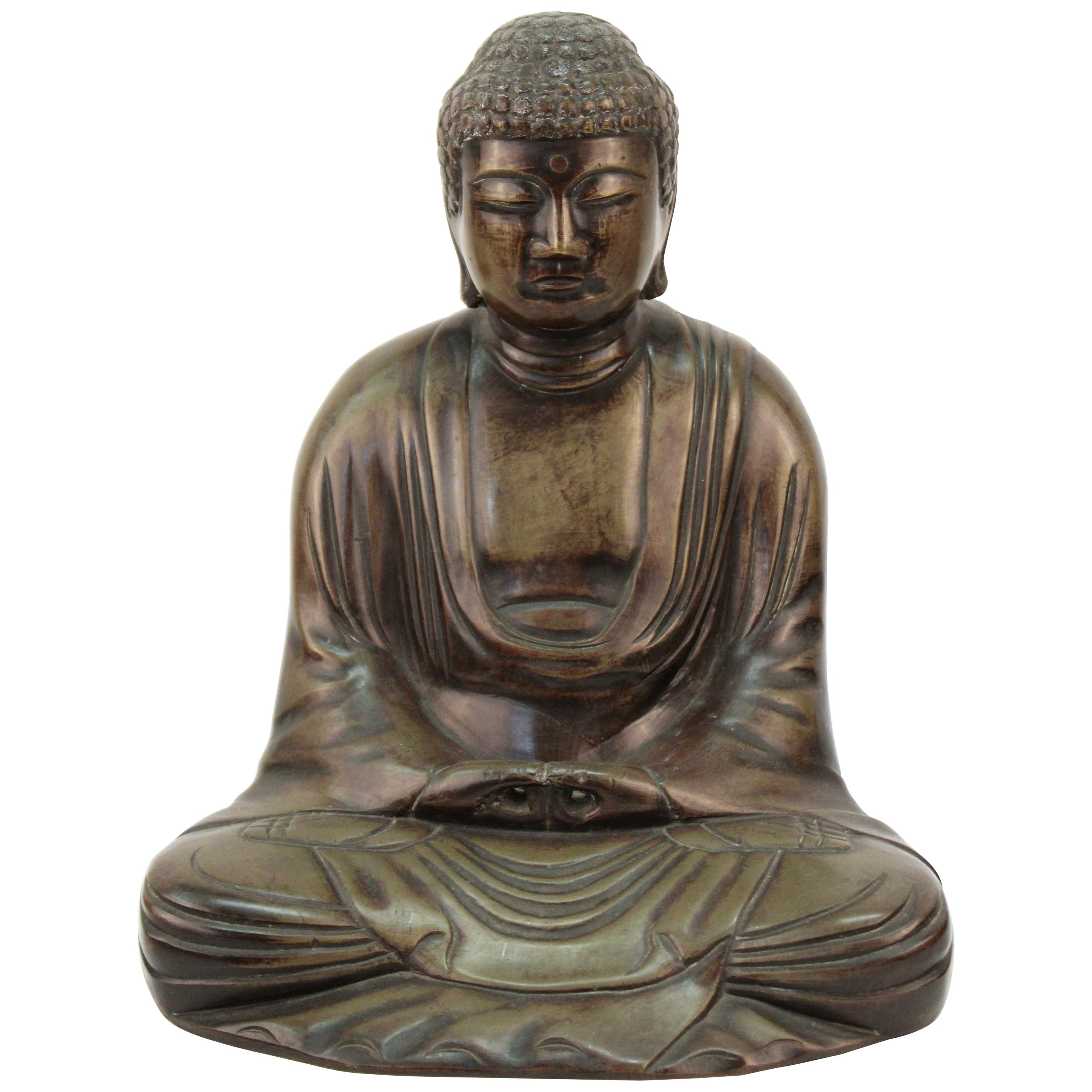 Japanese Bronze Seated Buddha