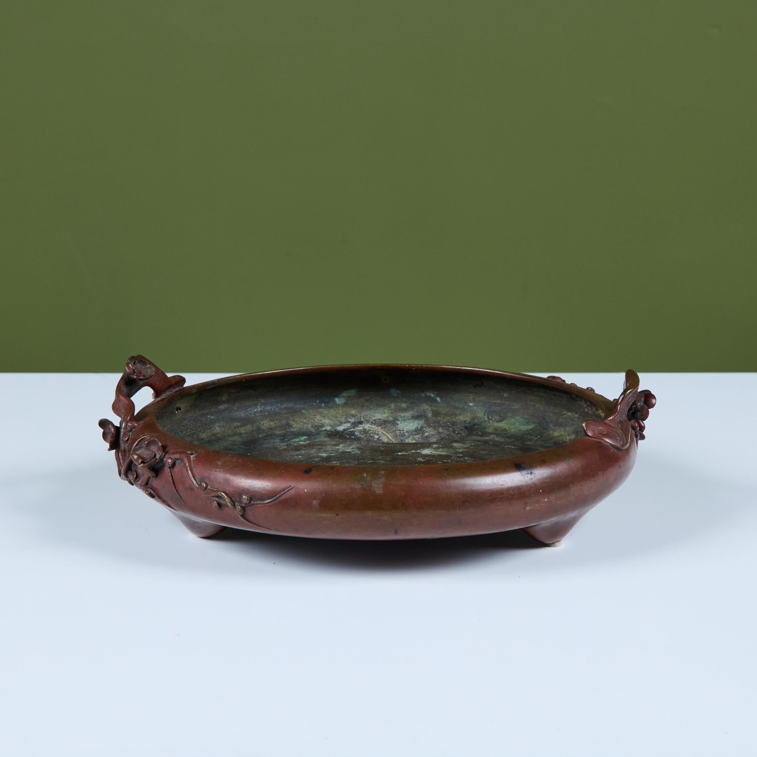 Japanese Bronze Suiban Ikebana Planter Bowl For Sale 2