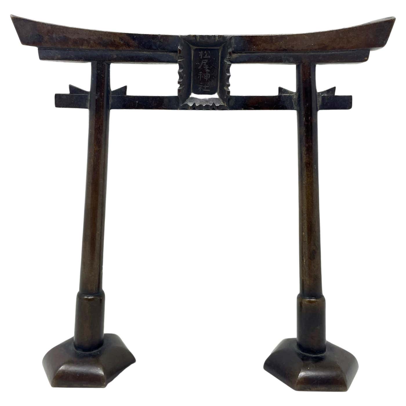 Japanese Bronze Torii Gate Sculpture Meiji Period For Sale at 1stDibs
