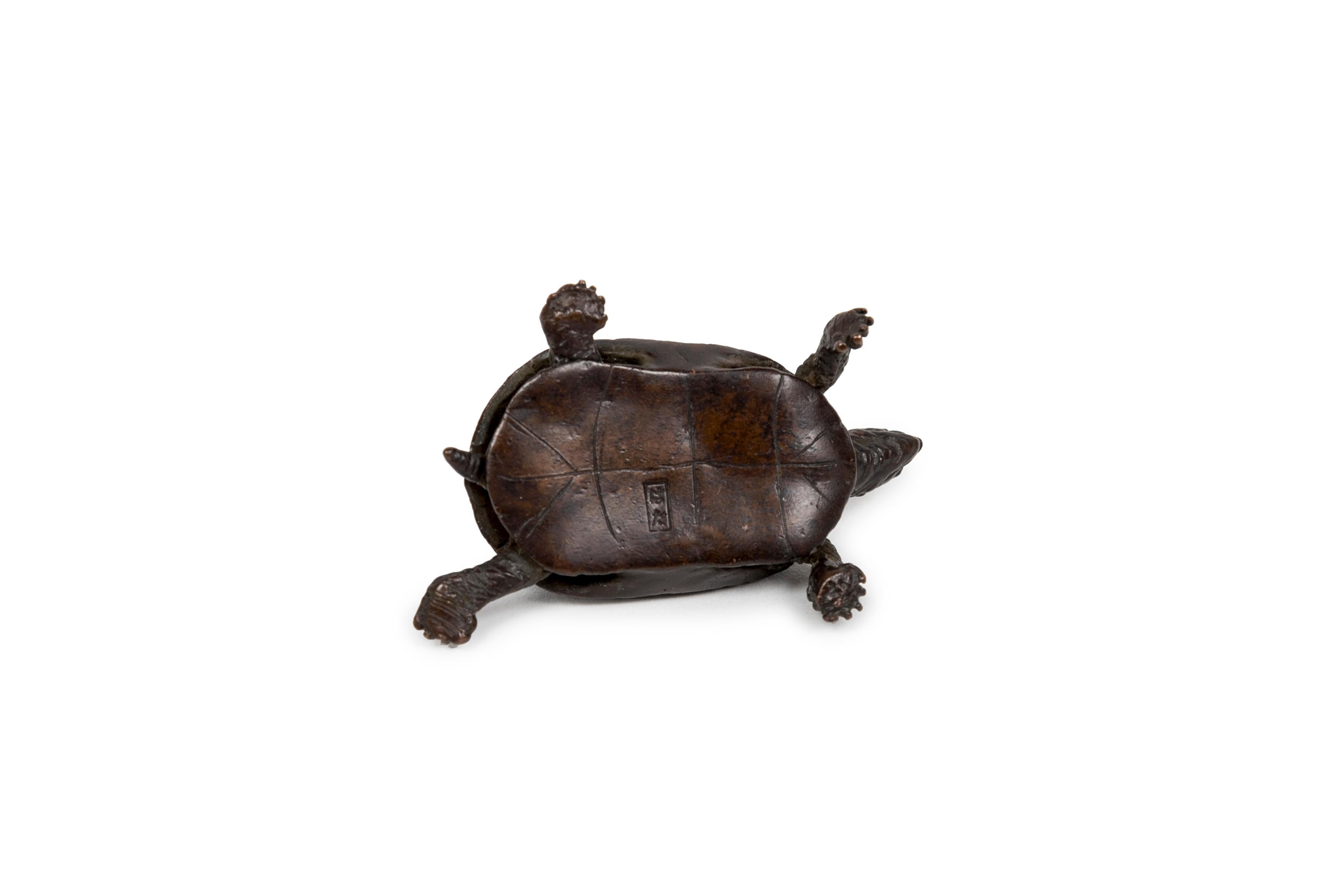 19th Century Japanese bronze okimono turtle (sculpture) For Sale