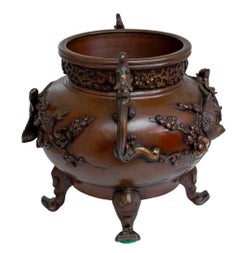 Japanese Bronze Two Handle Koro