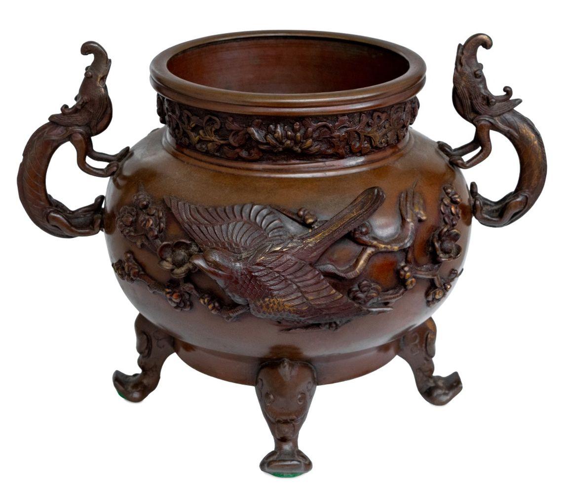 Meiji Koro giapponese a due maniglie in bronzo in vendita