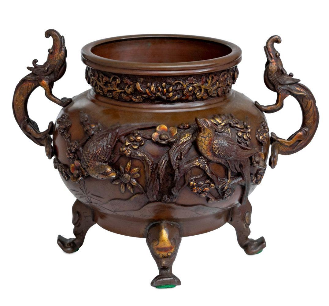 Giapponese Koro giapponese a due maniglie in bronzo in vendita