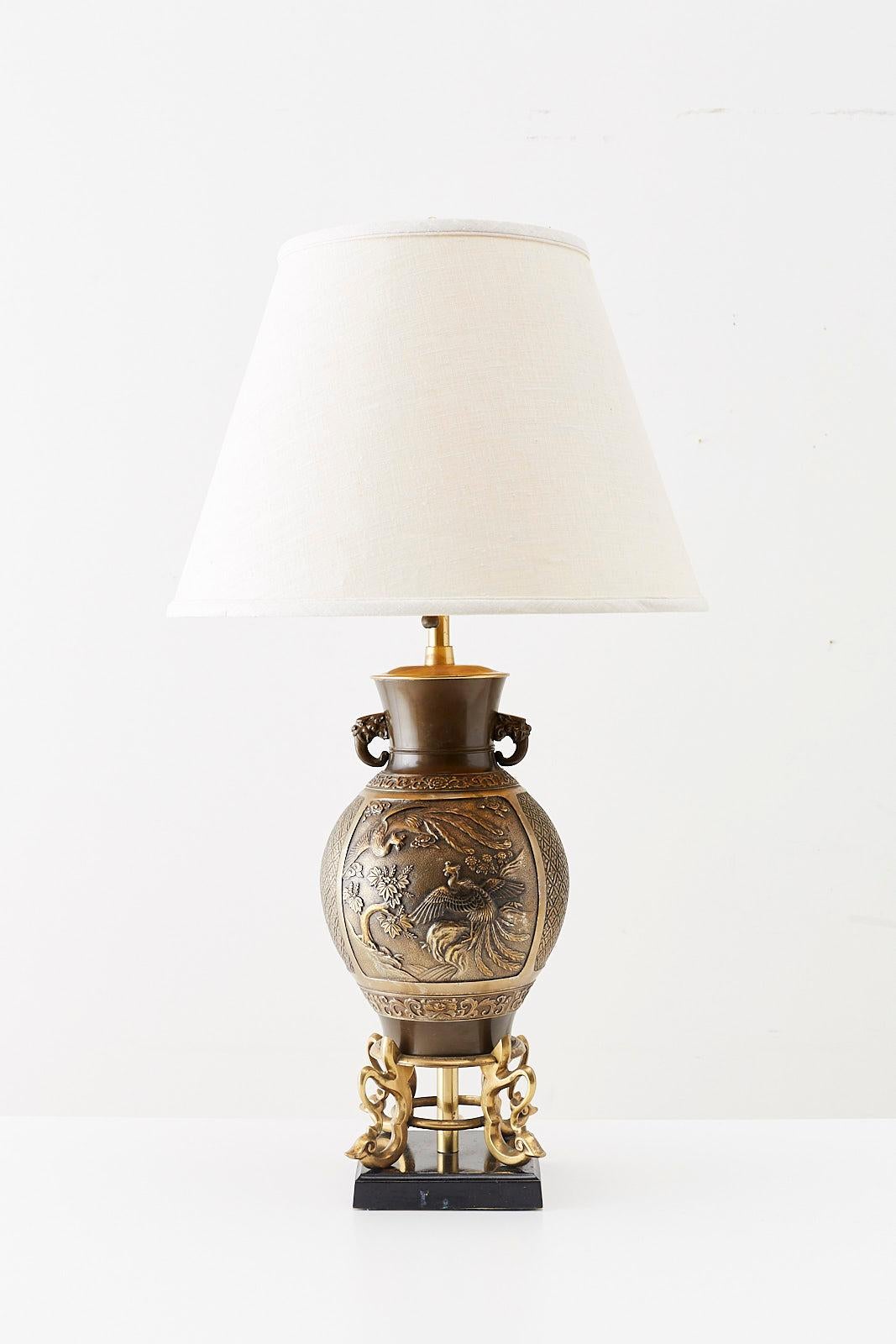 bronze urn table lamp