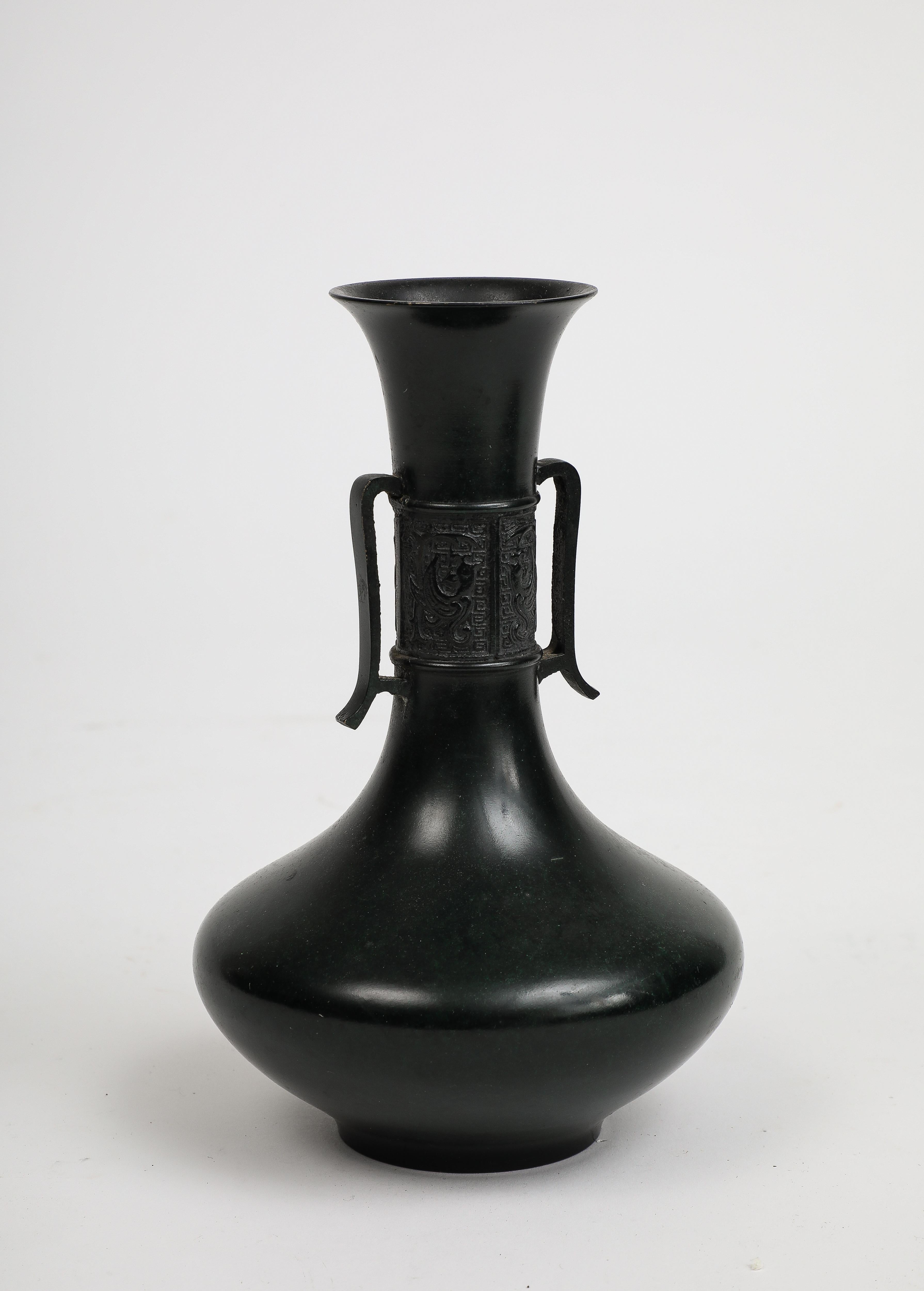 Anglo-Japanese Japanese Bronze Vase For Sale