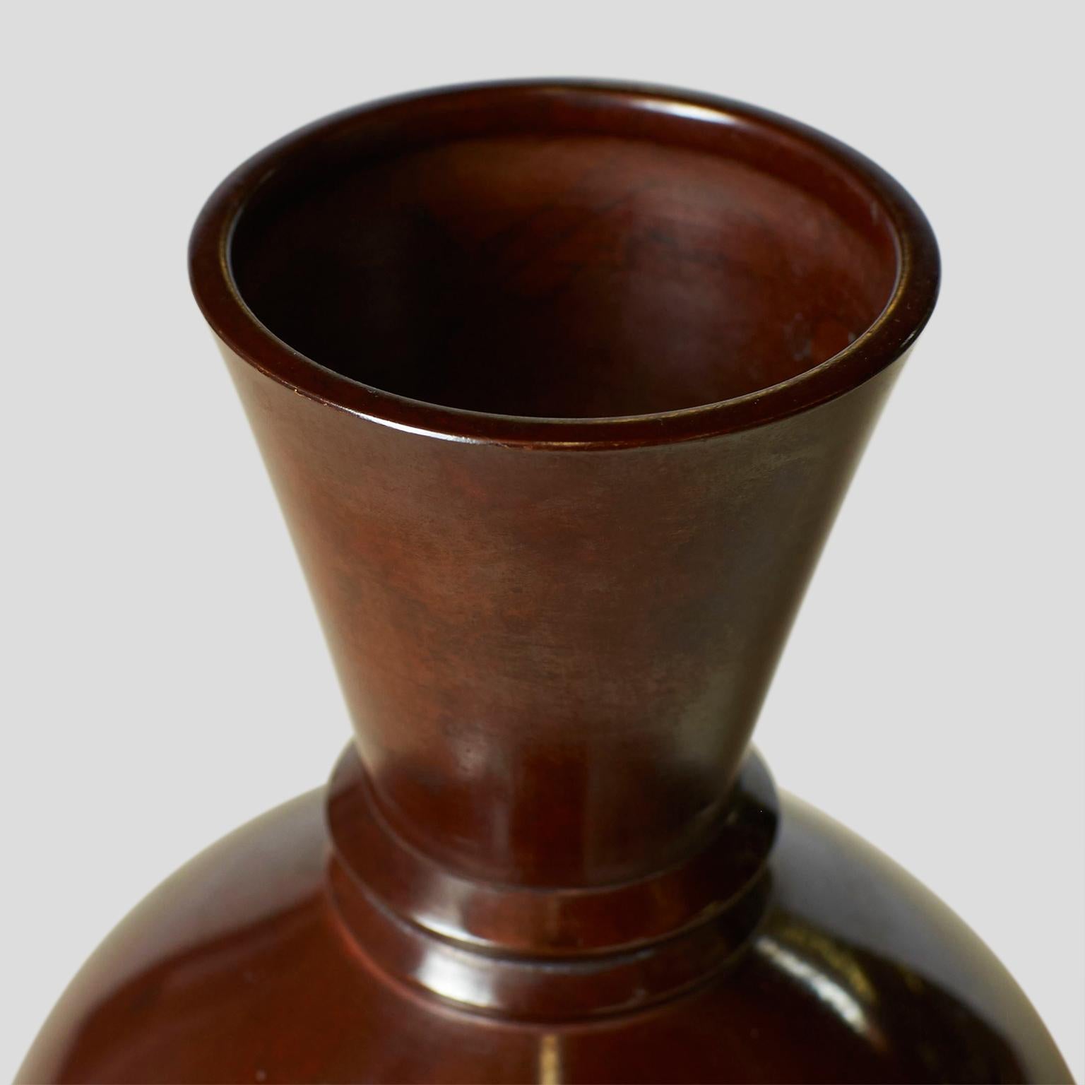 Modern Japanese Bronze Vase For Sale